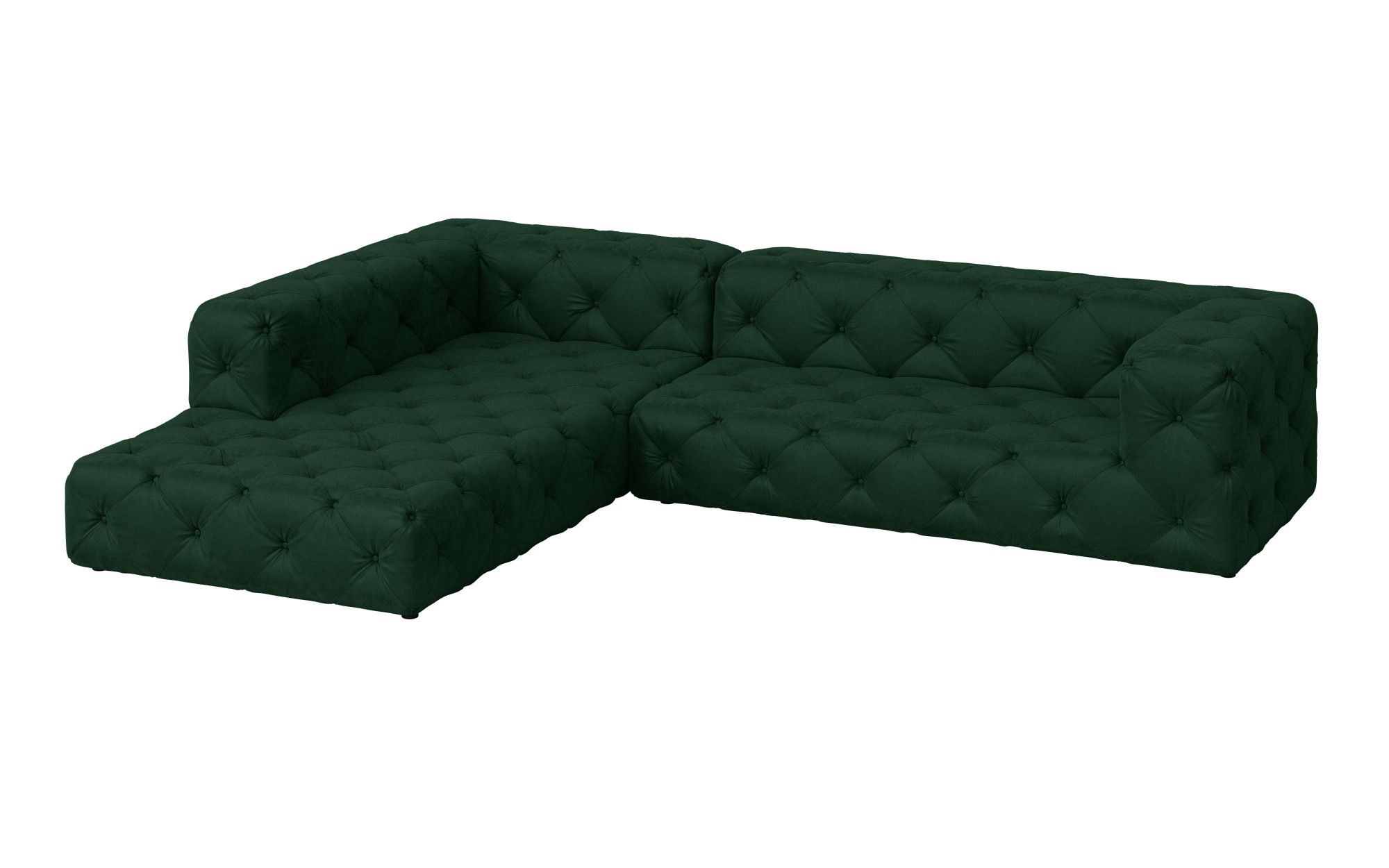Places of Style Ecksofa »FOLLINA«, L-Form, mit klassischer Chesterfield-Knopfheftung