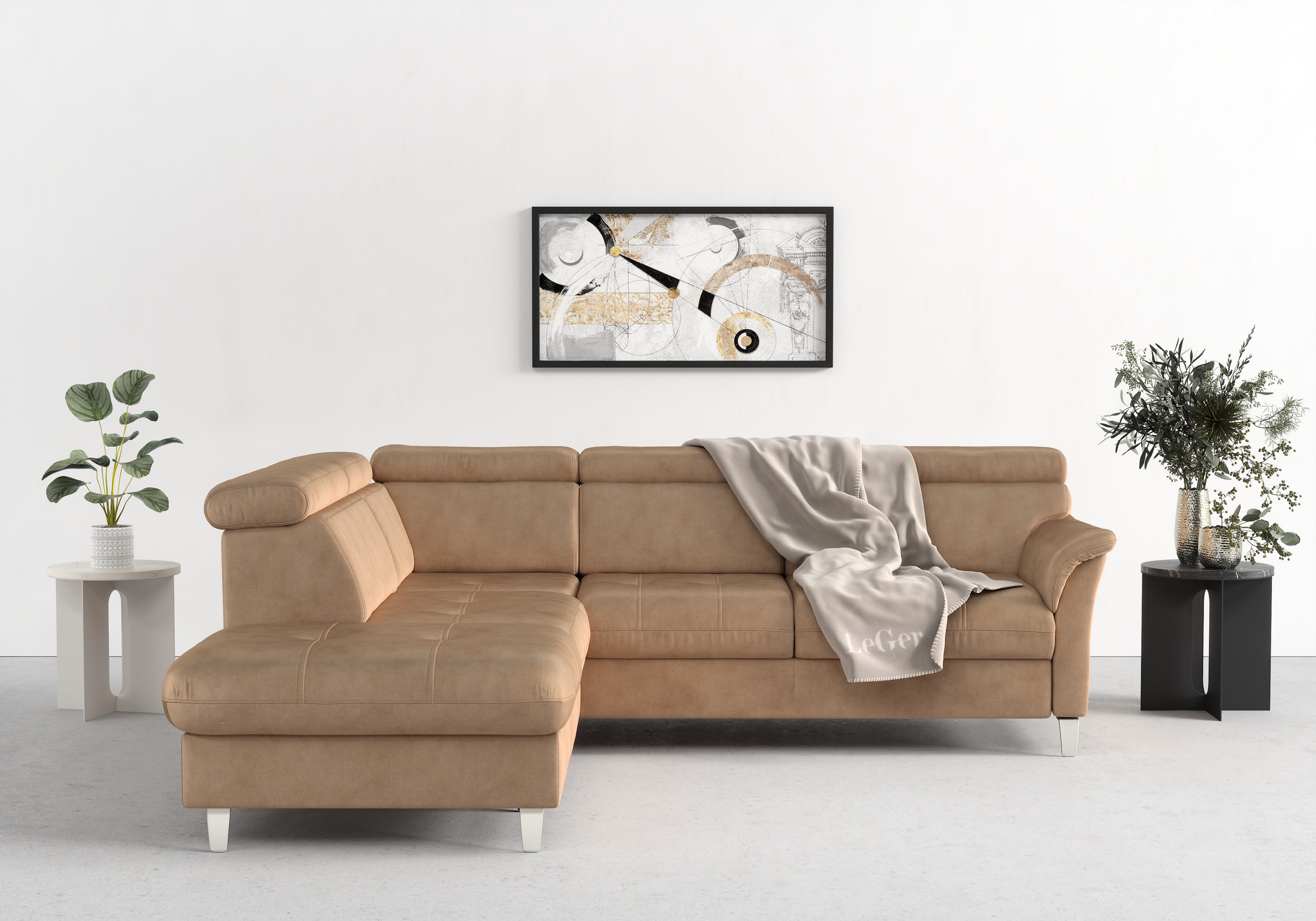 sit&more Ecksofa "Marano L-Form" inklusive Kopfteilverstellung, optional Schlaffunktion & Bettkasten