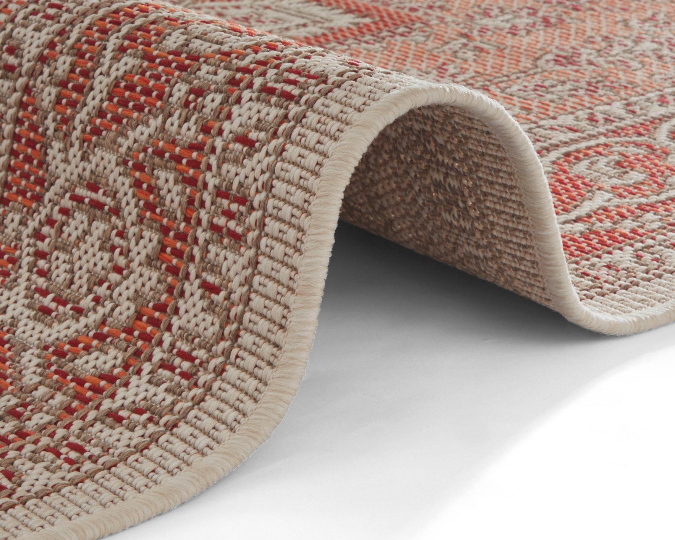 NORTHRUGS Teppich »Anjara«, rechteckig, 4 mm Höhe, In-und Outdoor geeignet, Strapazierfähig und pflegeleicht, Flachgewebe