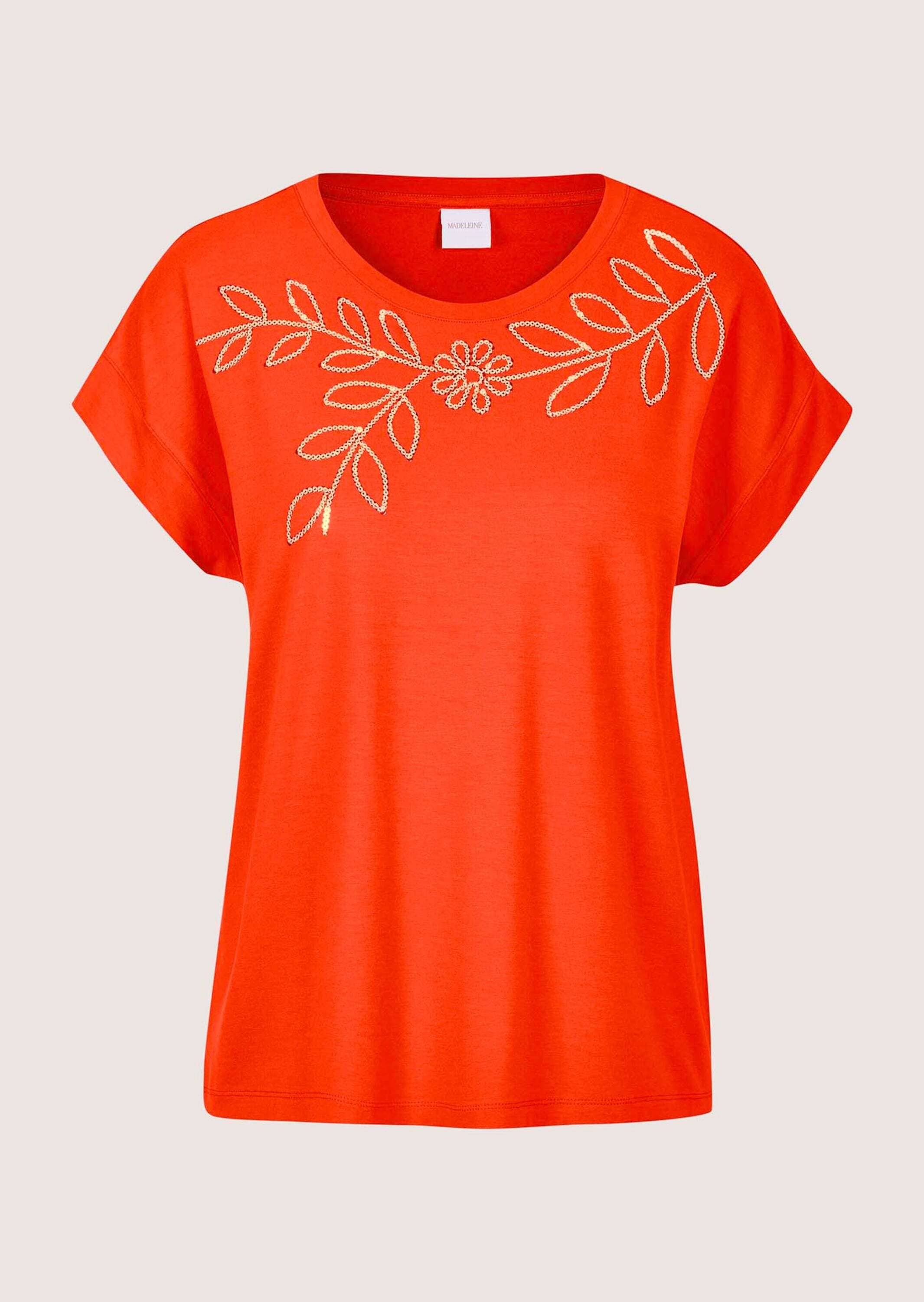 MADELEINE Kurzarmshirt "Blusenshirt Elegantes T-Shirt mit Glanzeffekten" Pailetten