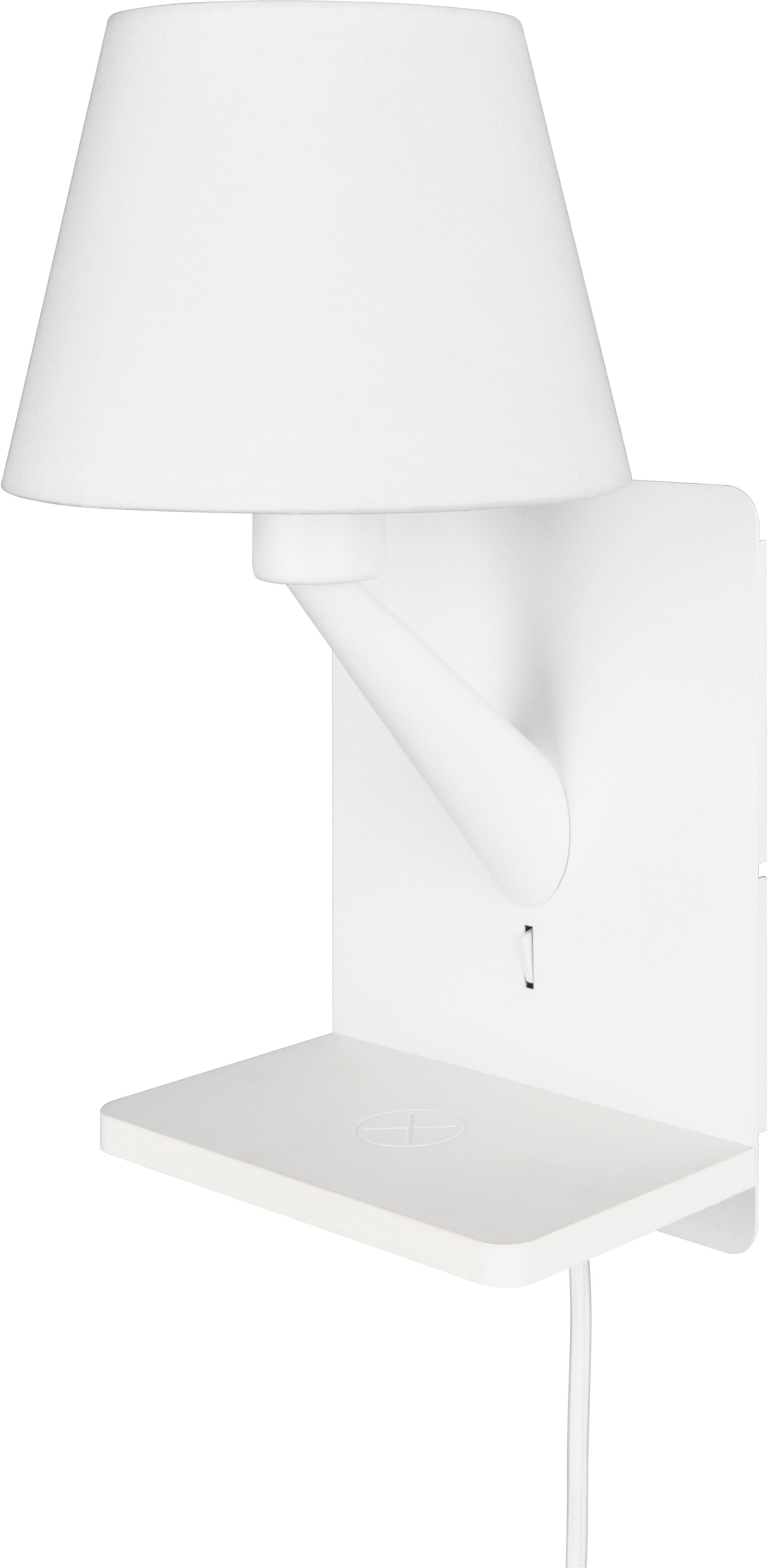 TRIO Leuchten Wandleuchte »COMFORT, Wand Nachttischleuchte, induktive Ladestation USB-Anschluss« E14 1 Stk. warmweiß - kaltweiß LED Wandleuchte indirektes Licht, exkl 1x E14 max 40W, Stoffschirm