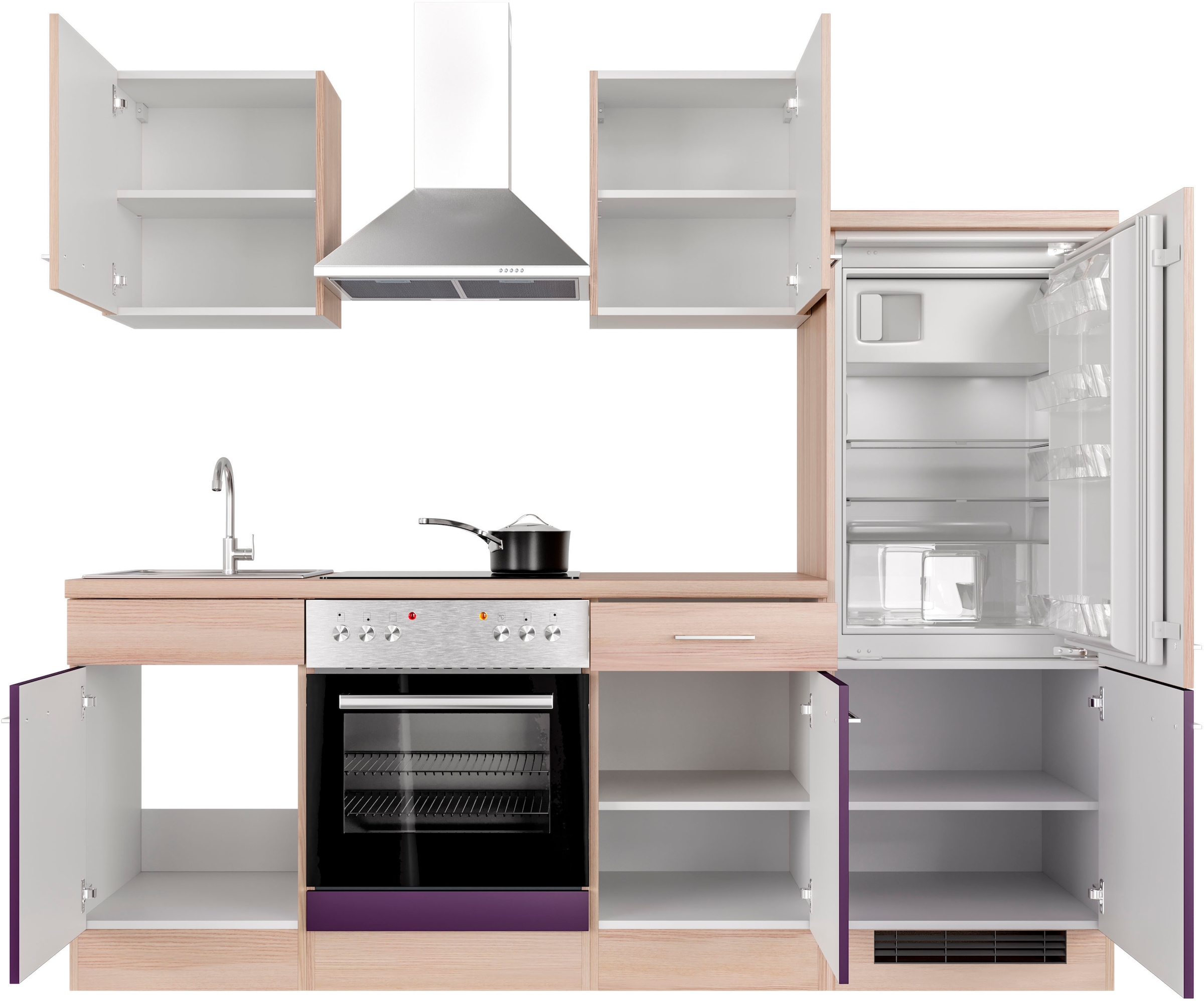 Flex-Well Küche »Portland«, wahlw. mit E-Geräten, Breite 220 cm
