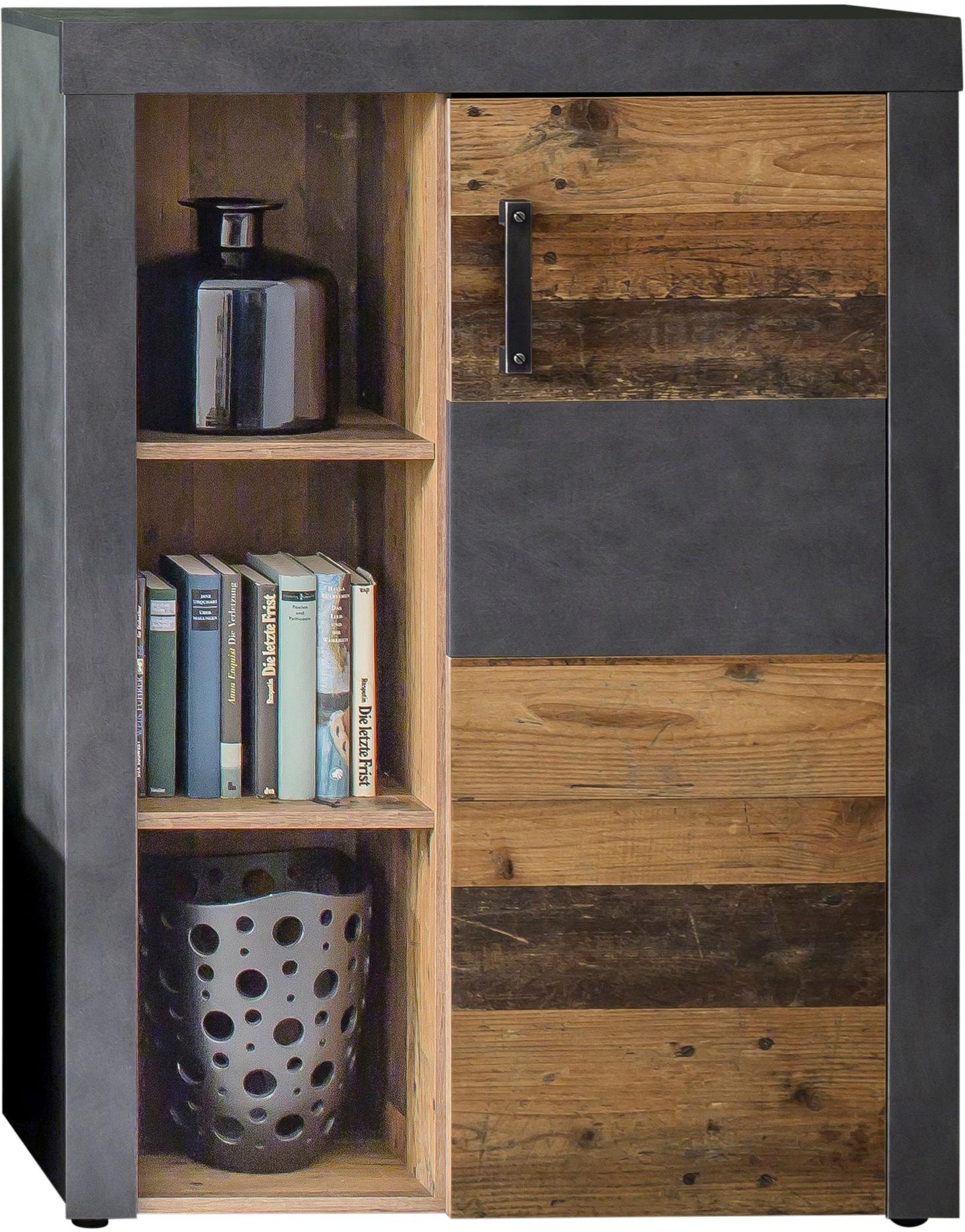 INOSIGN Stauraumschrank »Ilana«, moderner Industrial Style - Beleuchtung optional - B/T/H 87/34/118 cm