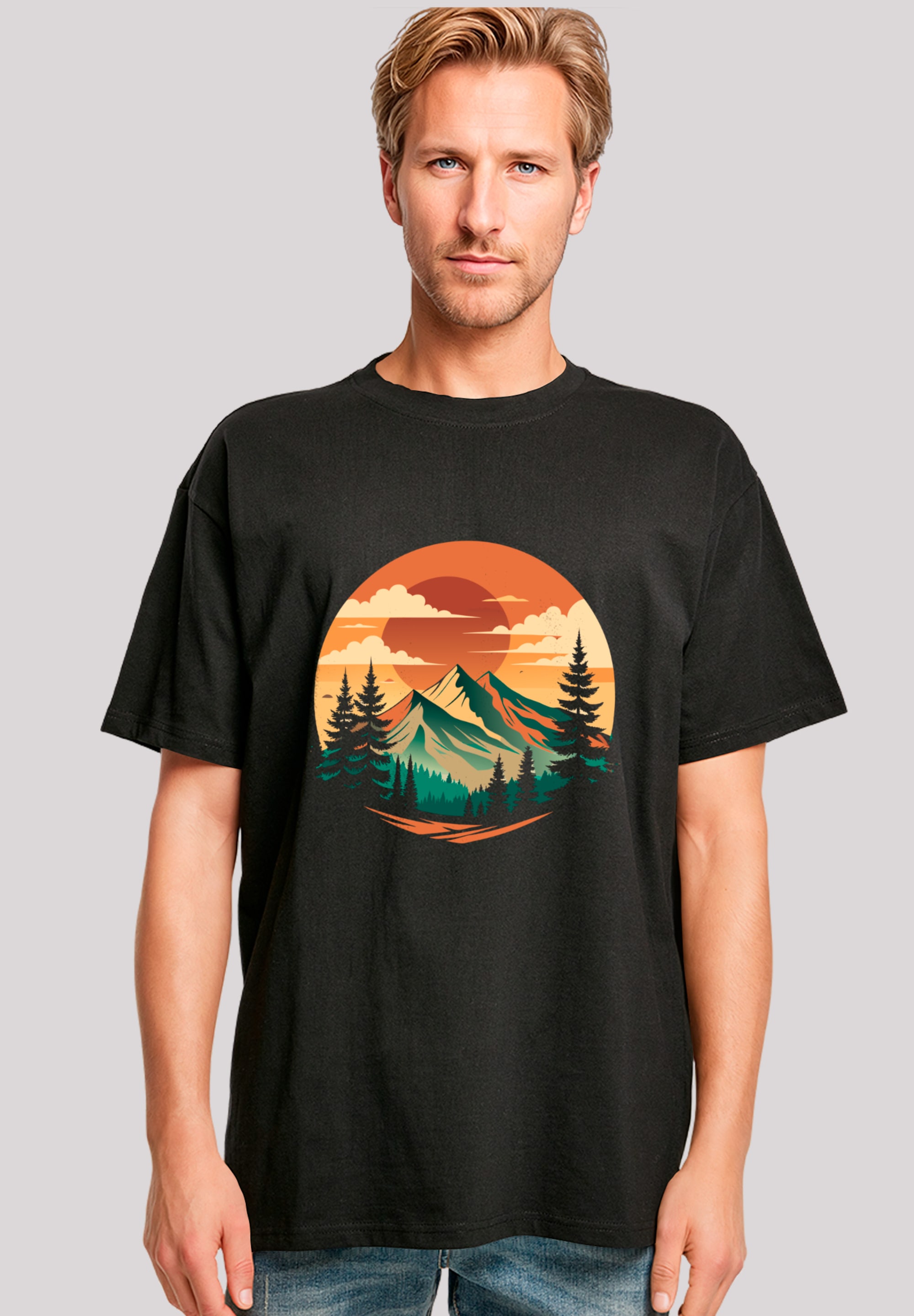 F4NT4STIC T-Shirt "Sonnenuntergang Berglandschaft", Premium Qualität günstig online kaufen