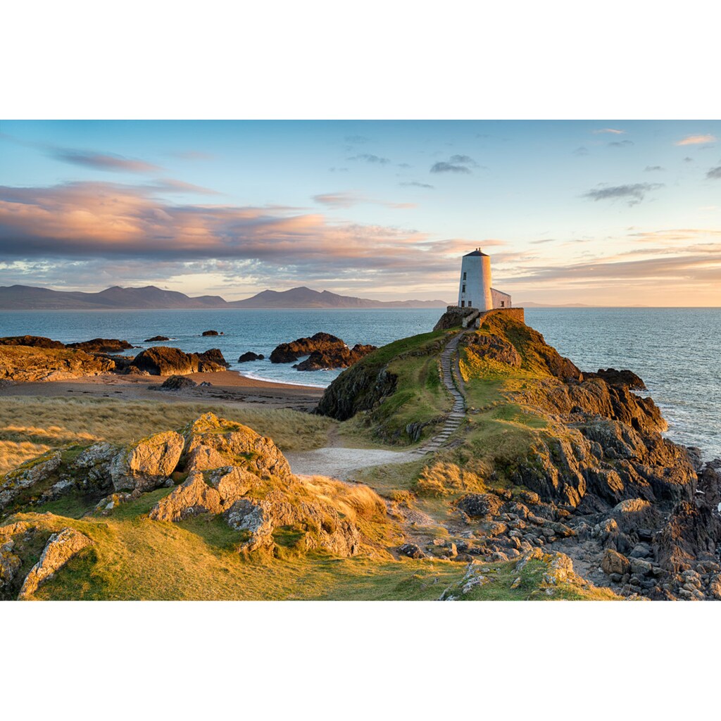 Papermoon Fototapete »Sonnenuntergang bei Ynys Llanddwyn«