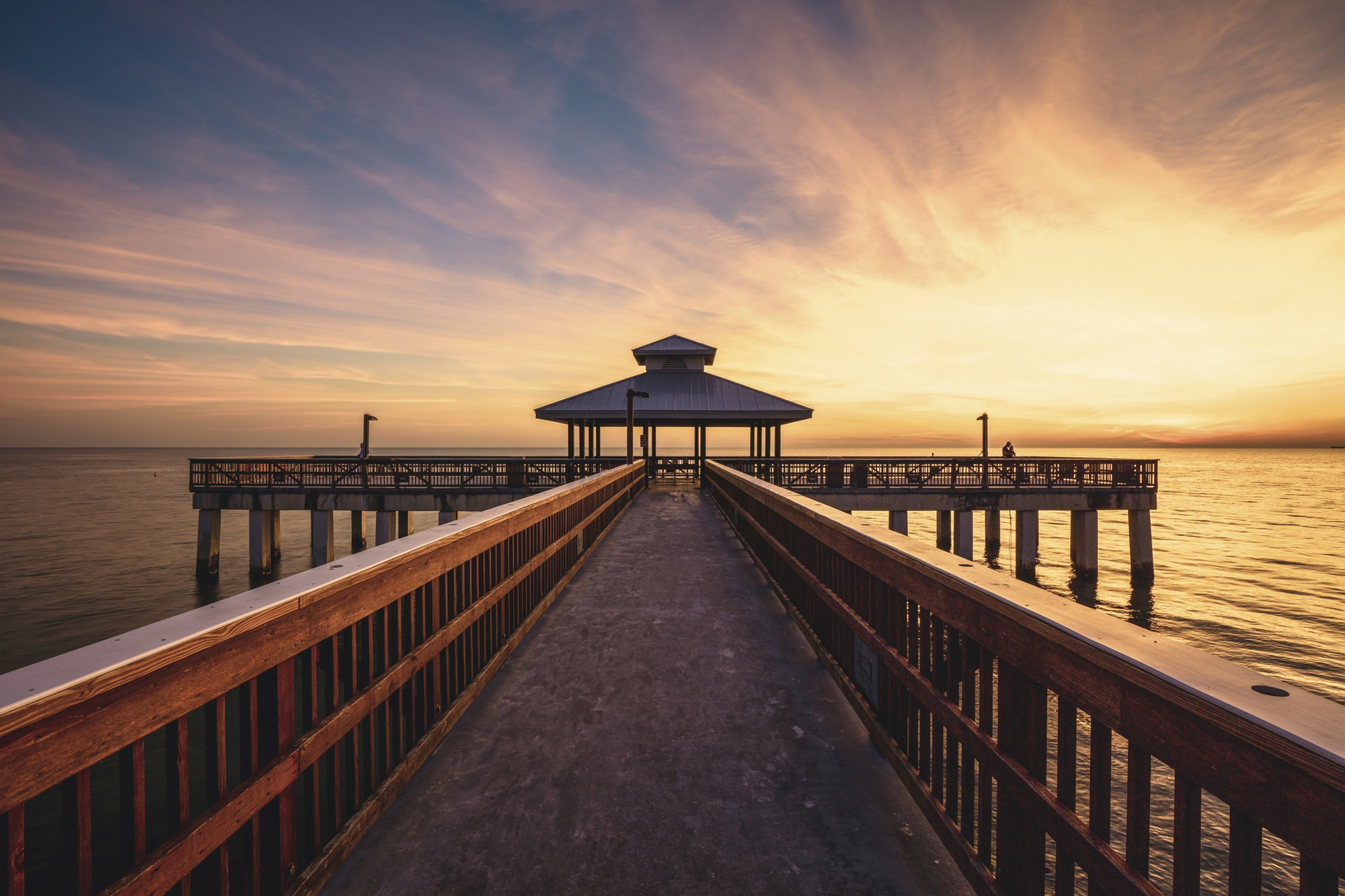Papermoon "HOLZ-BRÜCKE-FLORIDA PIER STEG MEER SEE STRAND SONNE"