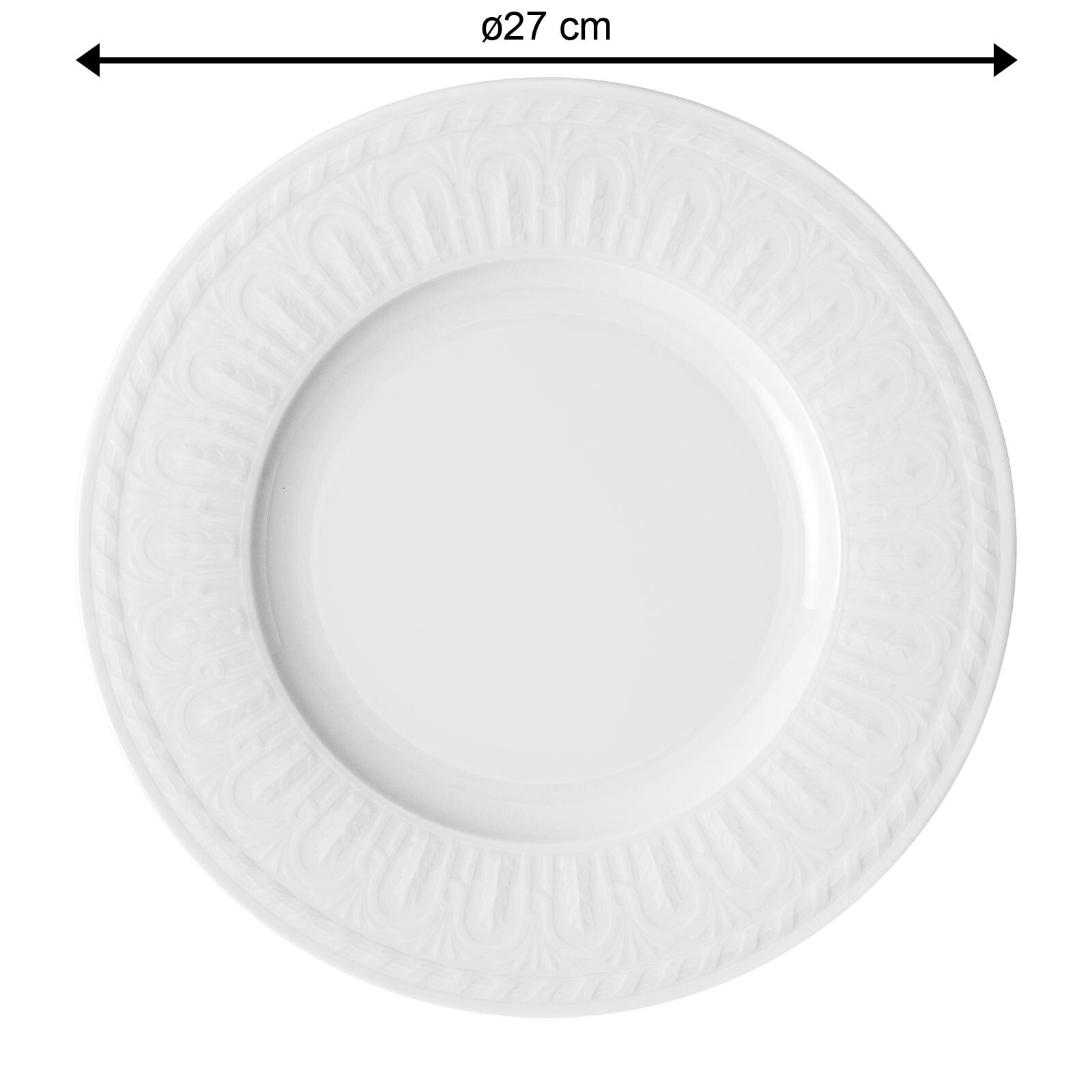 Villeroy & Boch Speiseteller »Speiseteller Cellini ø 27 cm 6er Set weiß« Spülmaschinengeeignet, Mikrowellenfest