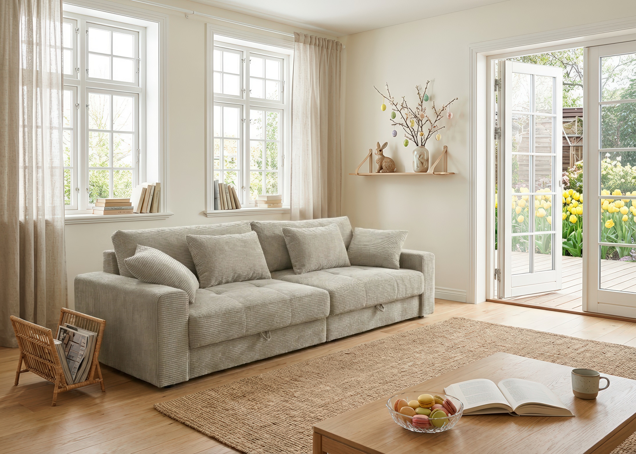 Jockenhöfer Gruppe "Space XL, B: 284 cm" Mega-Sofa mit Bettkasten & 4 Zierkissen