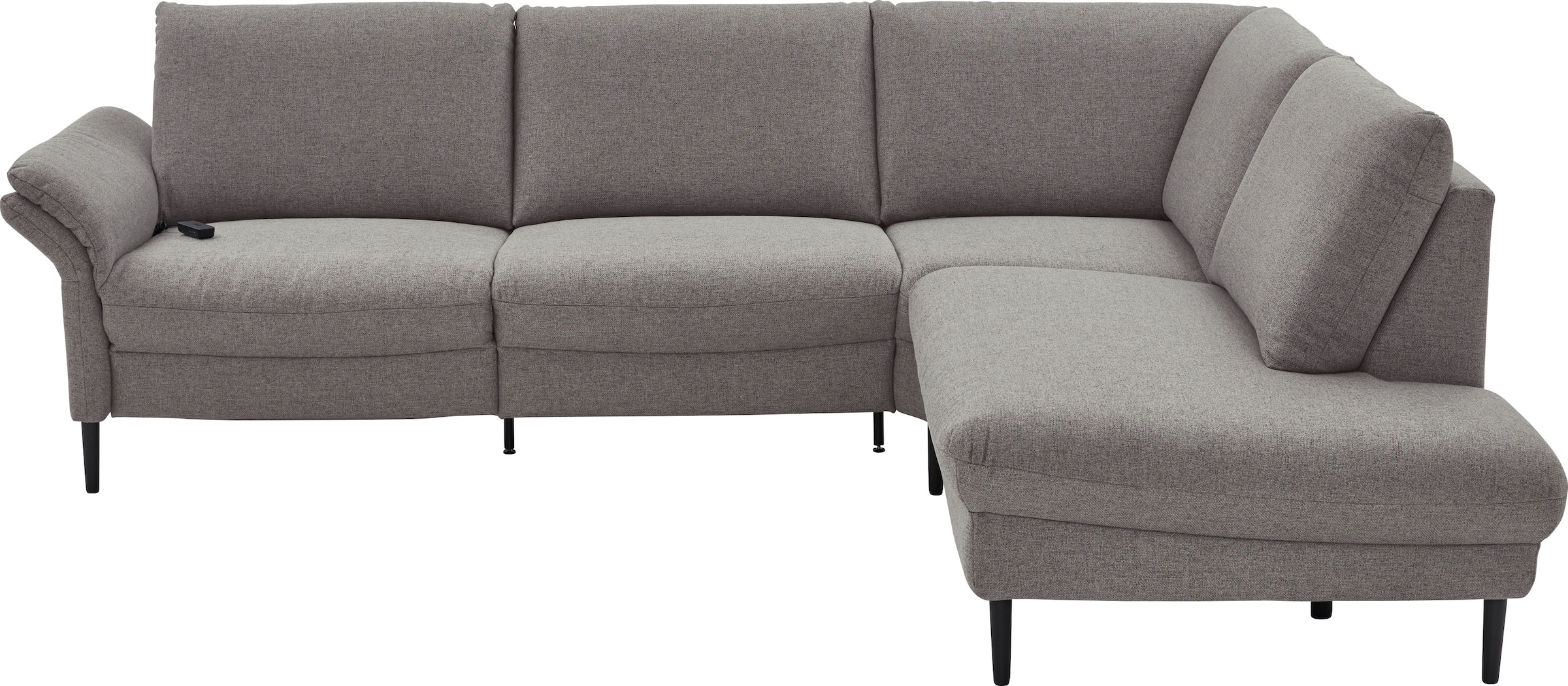 Home affaire Ecksofa "Sarsina: mit Tonnentaschen-Federkern, perfekt zum Entspannen L-Form" inklusive 2 motorischen Relaxfunktionen mit Herz-Waage-Beschlag