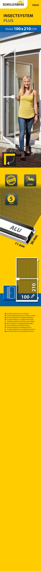 SCHELLENBERG Insektenschutz-Tür »PLUS, Fliegengitter für Balkon- und Terrassentüren zum Bohren« 1 Stk. tlg. mit Aluminiumrahmen, 100 x 210cm, erhältlich in schwarz oder weiß