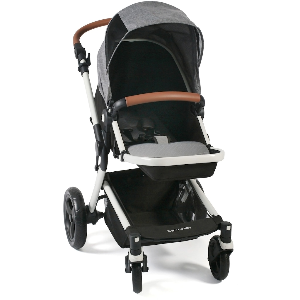 CHIC4BABY Kombi-Kinderwagen »Passo, Melange Grau«, 15 kg