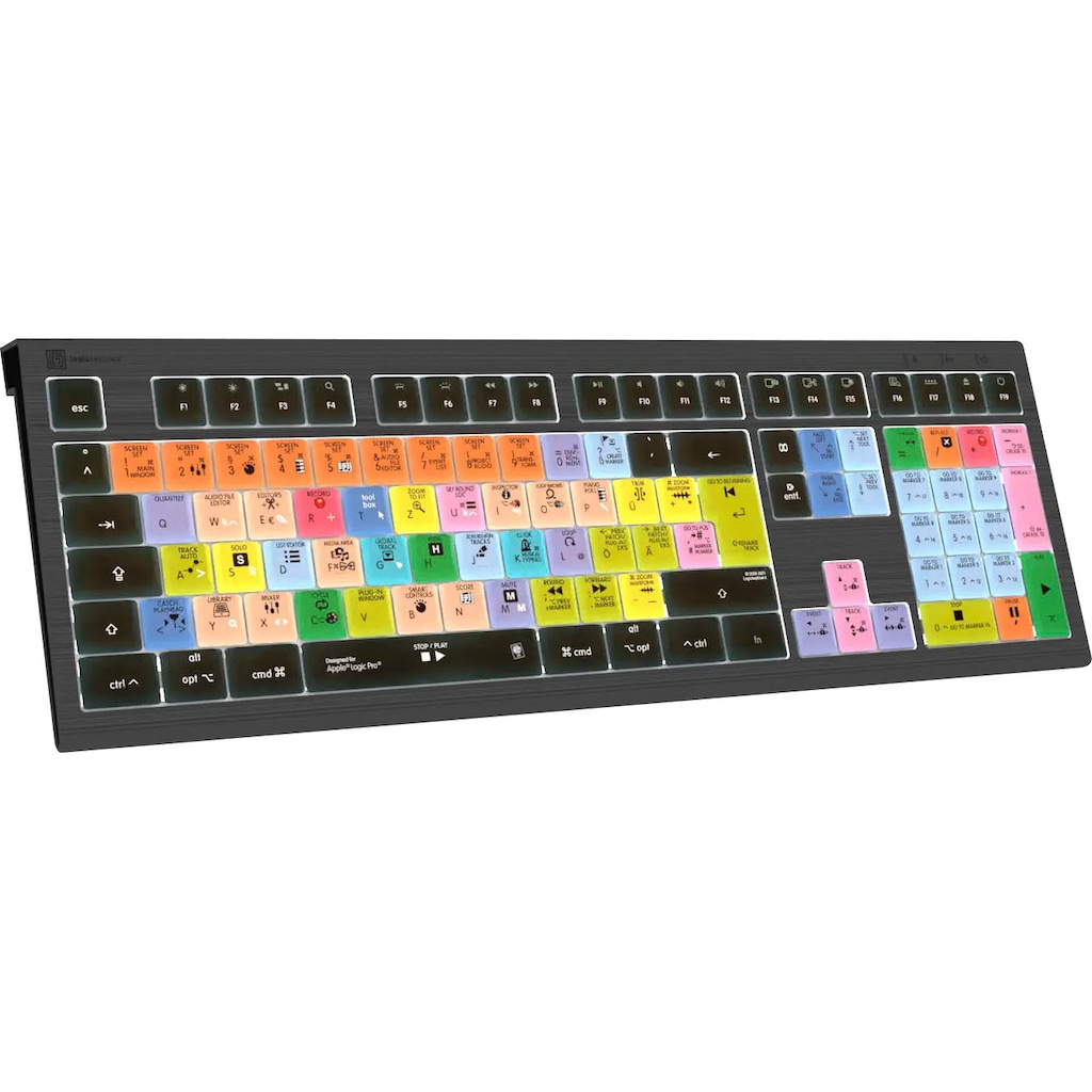 Logickeyboard Tastatur »Apple Logic Pro X2 Astra 2 DE (Mac)«, (Multimedia-Tasten-USB-Anschluss-USB-Hub-Ziffernblock)