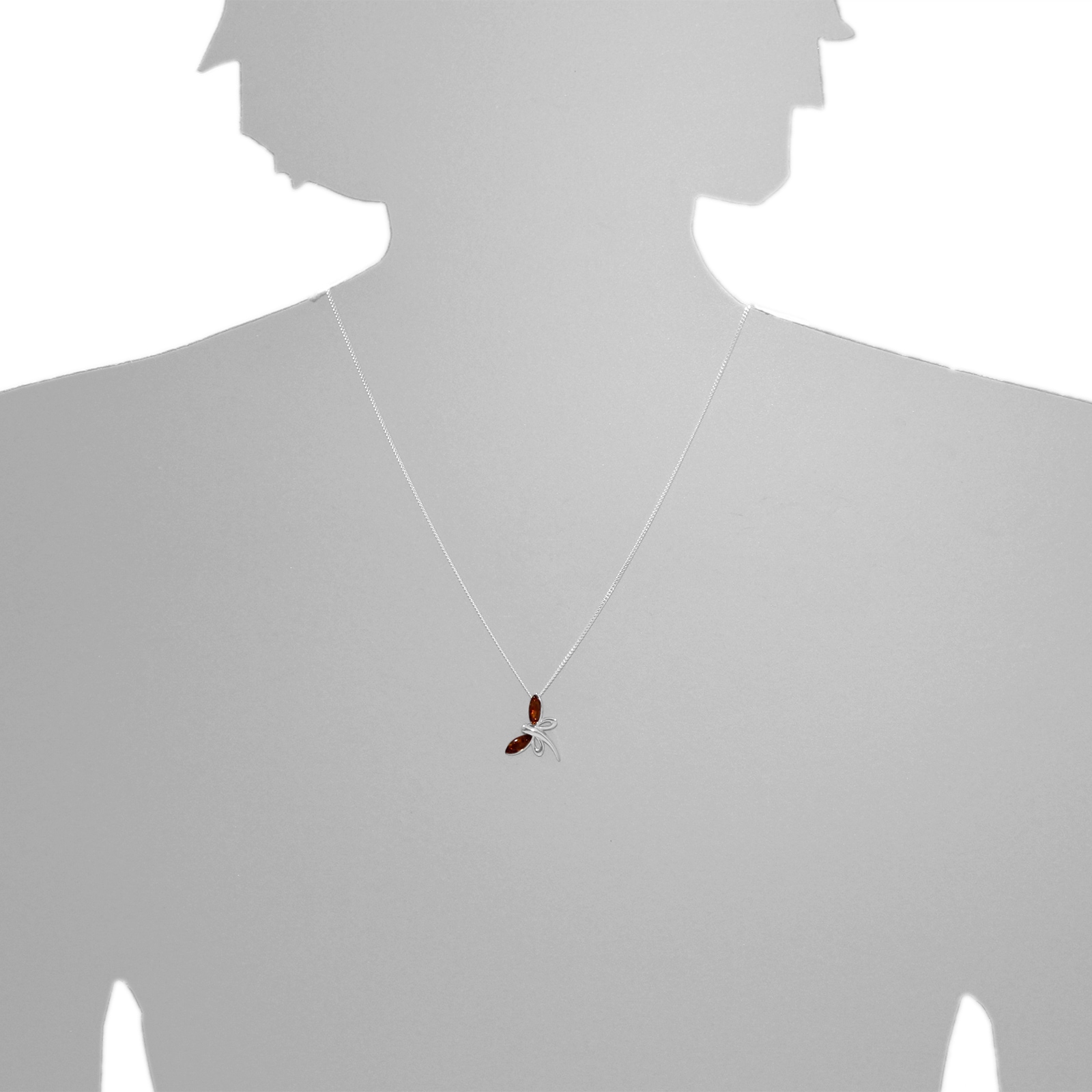 OSTSEE-SCHMUCK Kette mit Anhänger »Ostsee-Schmuck Kette mit Anhänger Gleiter-Schmetterling«, (2 tlg.)