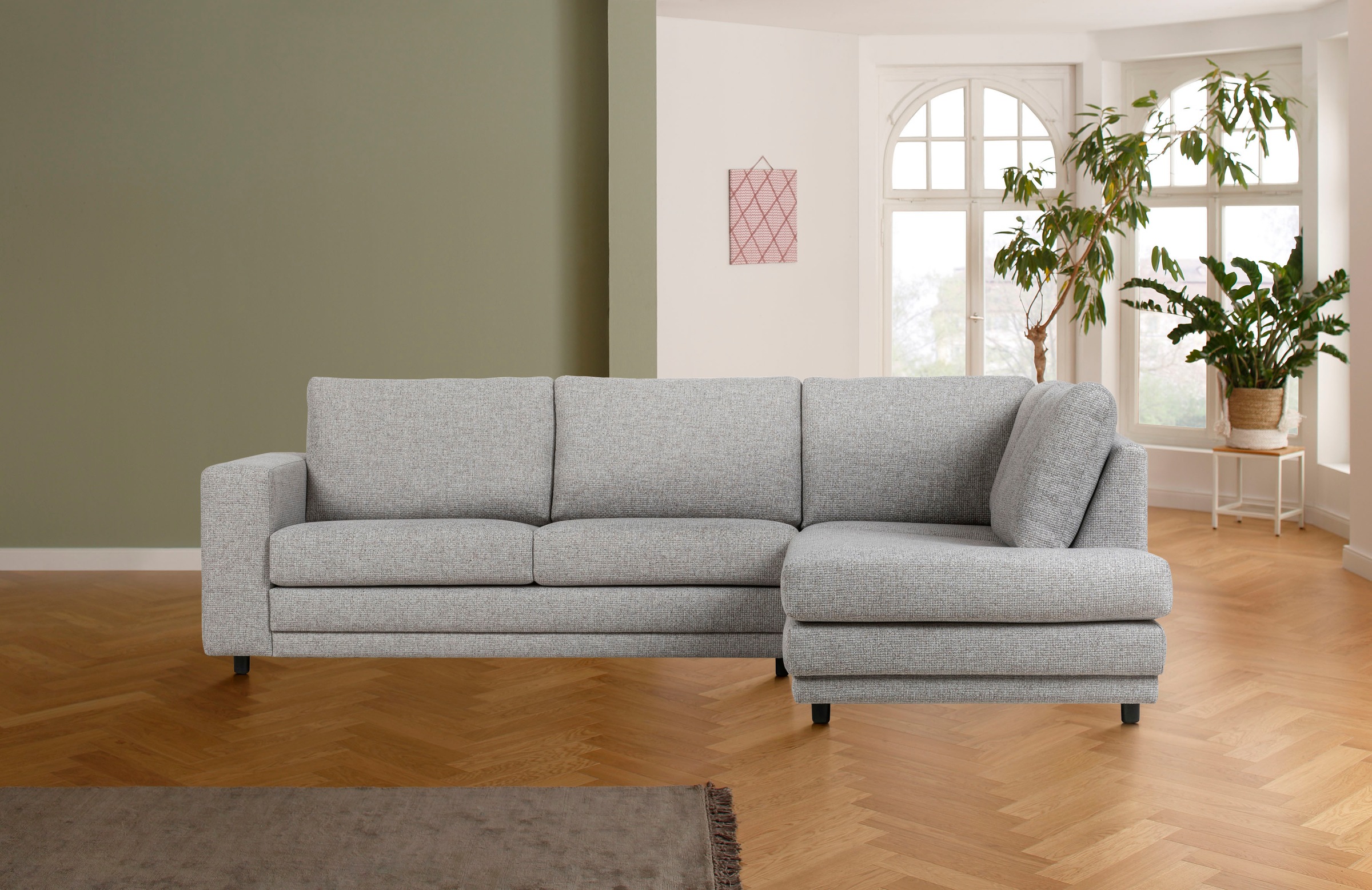 Home affaire Ecksofa Lestat, mit schwarzen Kunststoff Füßen