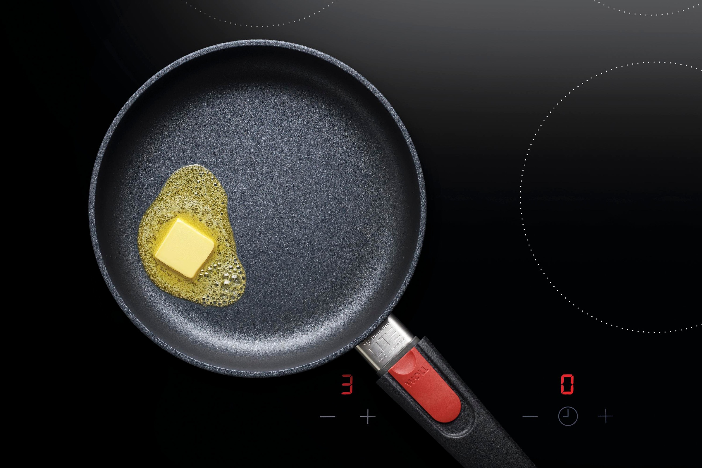 WOLL MADE IN GERMANY Pfannen-Set »Diamond Lite«, Aluminiumguss, (Set, 4 tlg., Flachpfanne Ø 20 cm, Hochrandpfanne Ø 24 cm, Topf Ø 20 cm), Induktion, Made in Germany