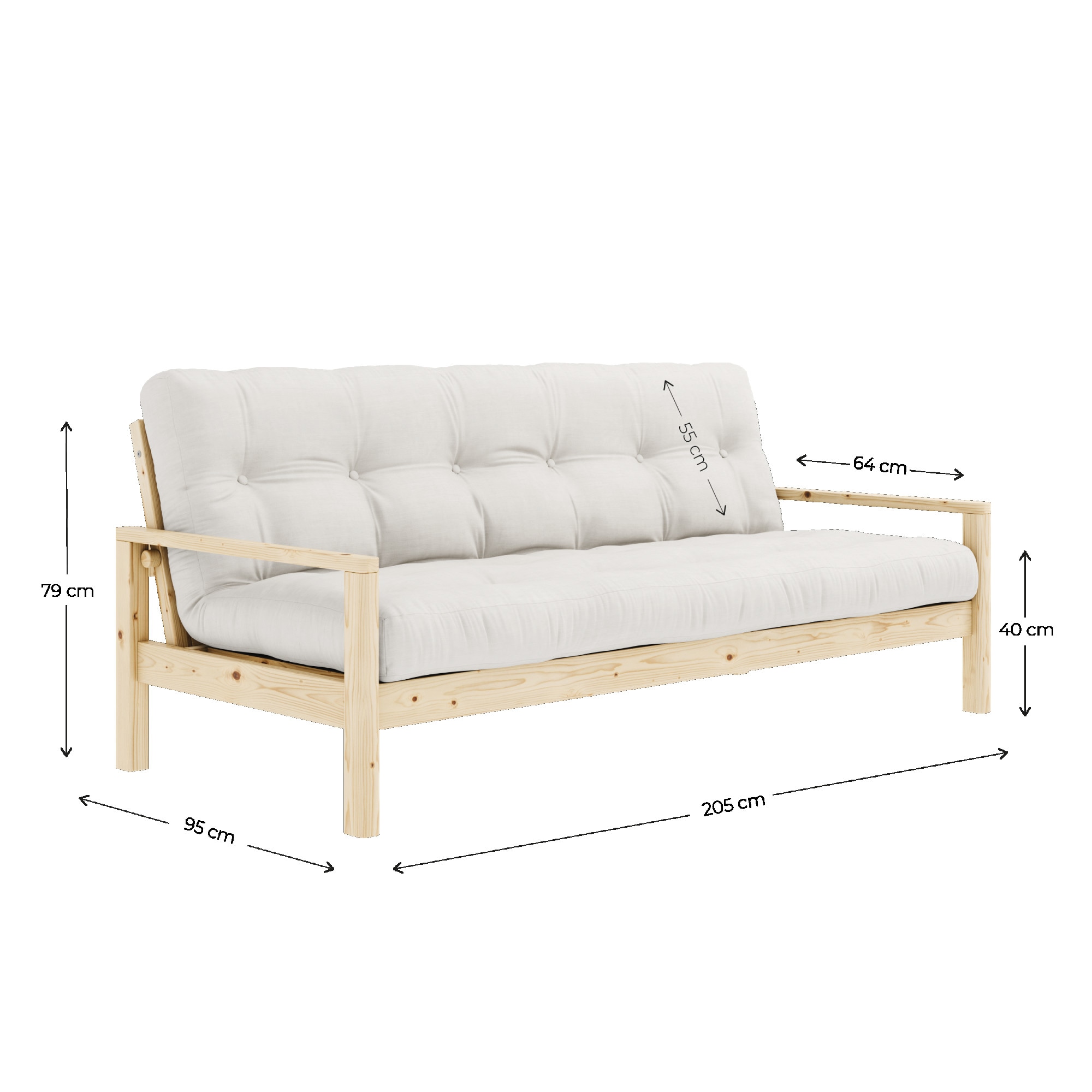 Karup Design Schlafsofa »KNOB«, mit Futonmatratze, verschiedene Farben, FSC®-zertifiziert, Kiefer