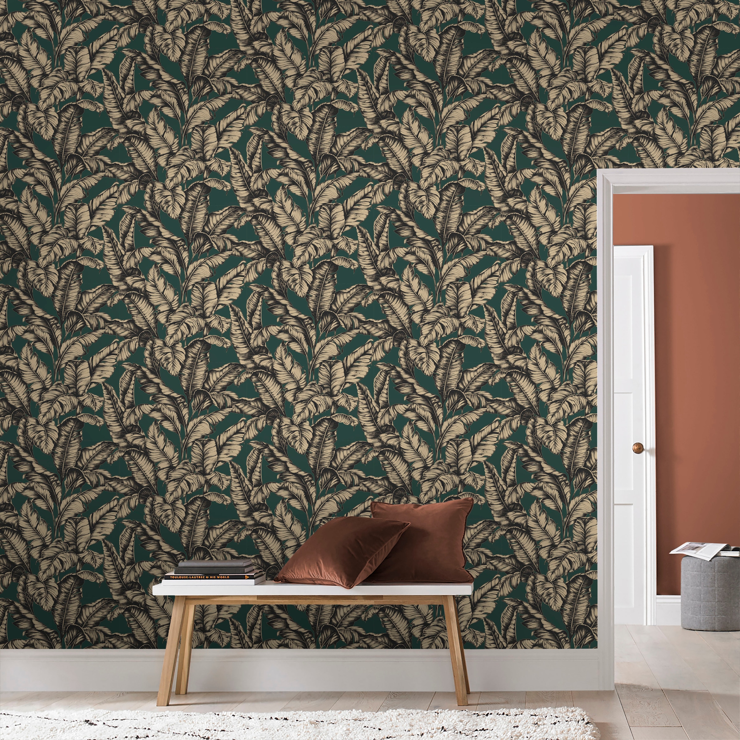 Superfresco Easy Vliestapete »Naomi Grun/Gold«, Motiv, botanisch