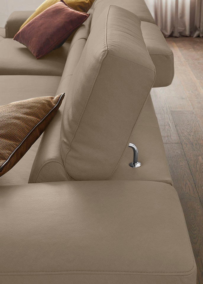 Thumbnail - W.SCHILLIG Ecksofa "piedroo, Designsofa mit tollem Sitzkomfort, bequem und elegant, L-Form", Kopfteilverstellung, wahlwe...