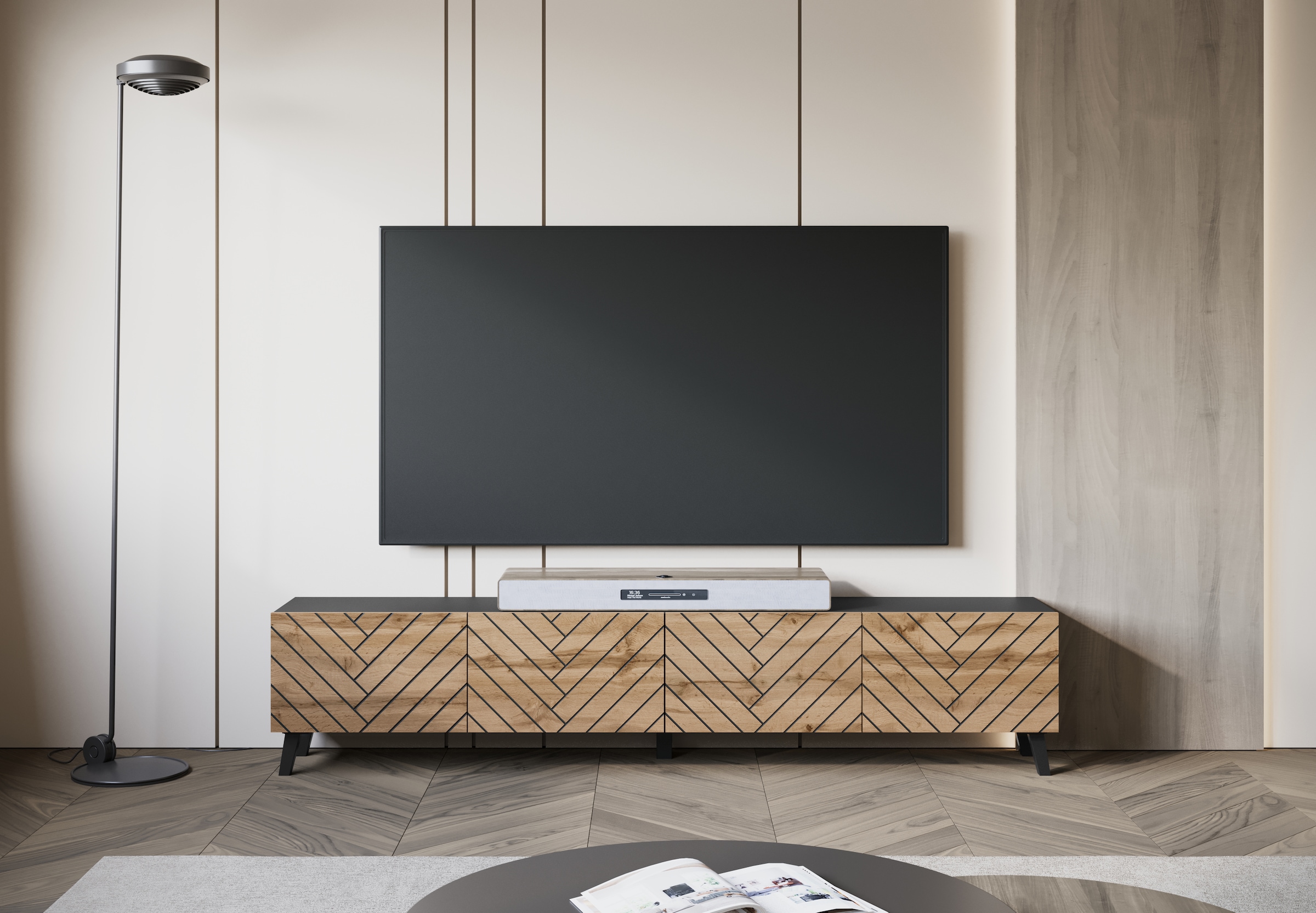 INOSIGN Lowboard "PHUKET", TV-Board mit Strukturfront, Breite ca. 190 cm günstig online kaufen