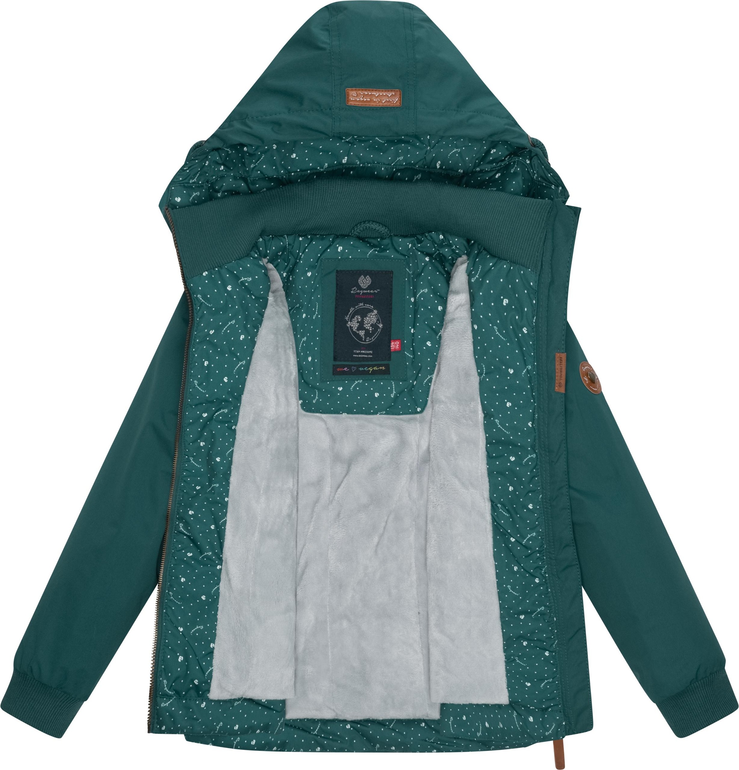 Ragwear Winterjacke »Kristla«, mit Kapuze, Mit Fleece gefütterte Kapuzenjacke
