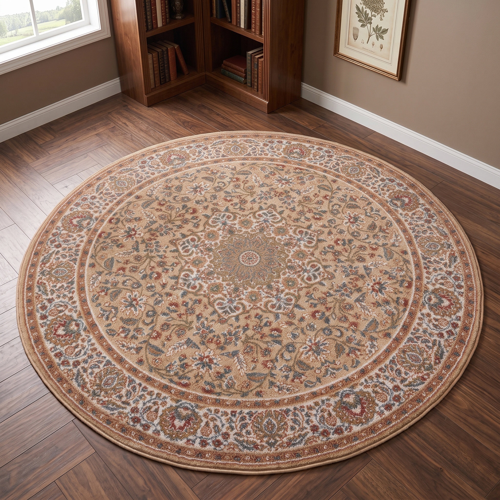 THEKO Wollteppich »Dolna - 859« rund 10 mm Höhe Kurzflor, reine Wolle, Orient-Optik