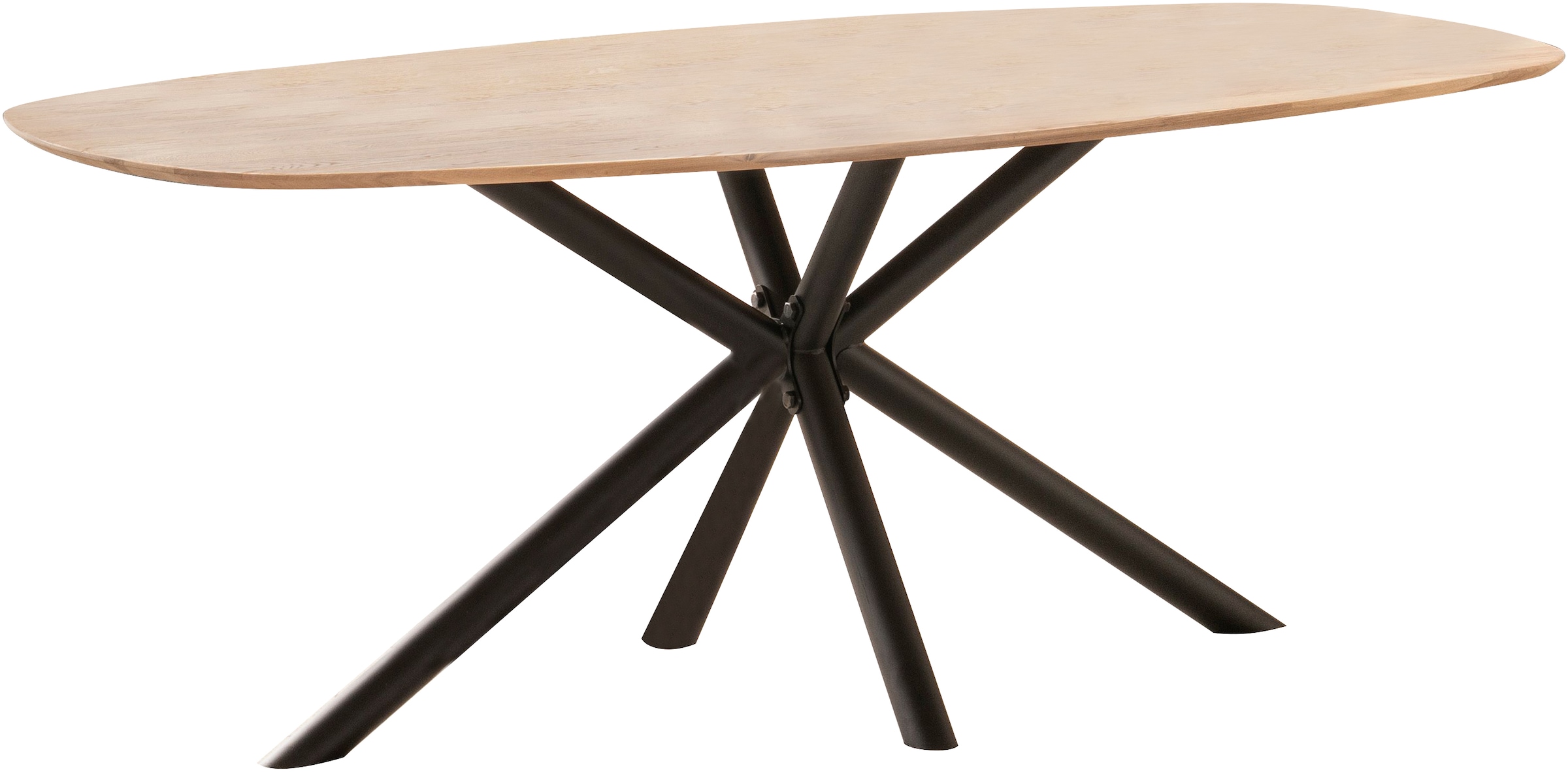 Home affaire Esstisch "Vermont" aus massiver Eiche mit robustem Metallgestell
