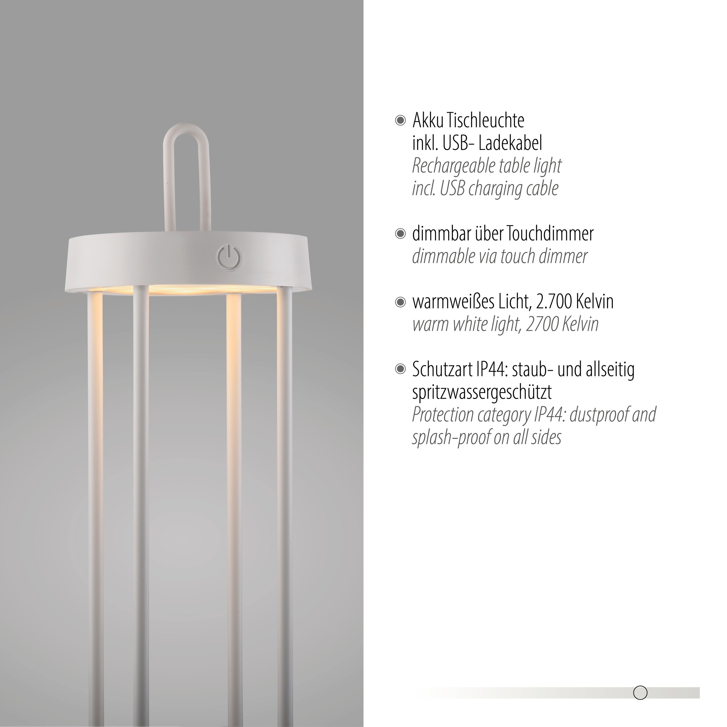 JUST LIGHT Stehlampe »ANSELM«, 1 flammig, Leuchtmittel LED-Modul | LED fest integriert, Akkuleuchte