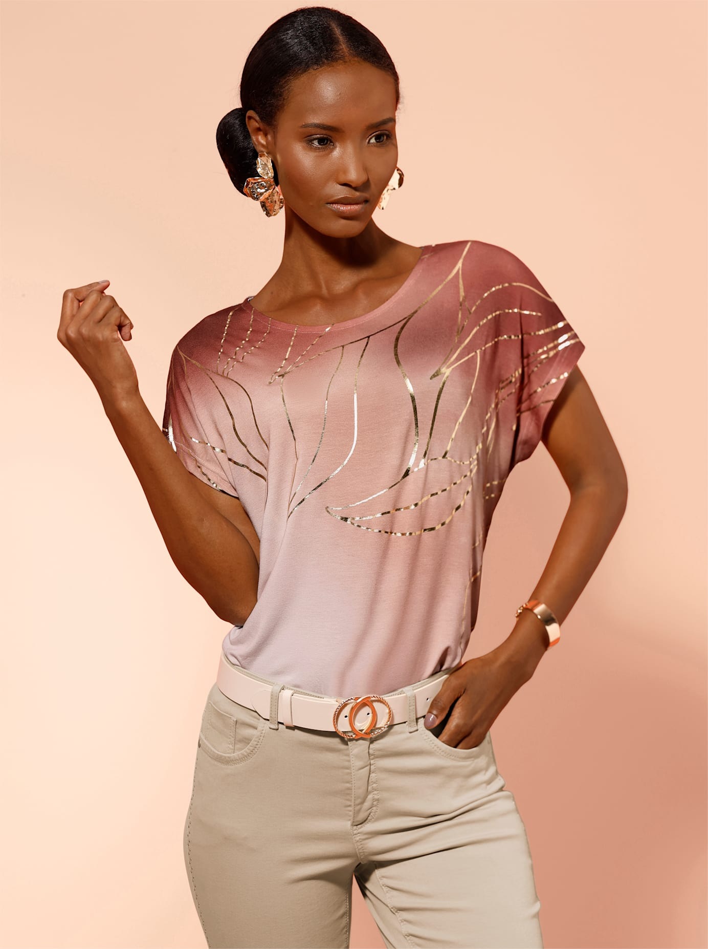 creation L Print-Shirt "Druck-Shirt" 1 tlg. günstig online kaufen