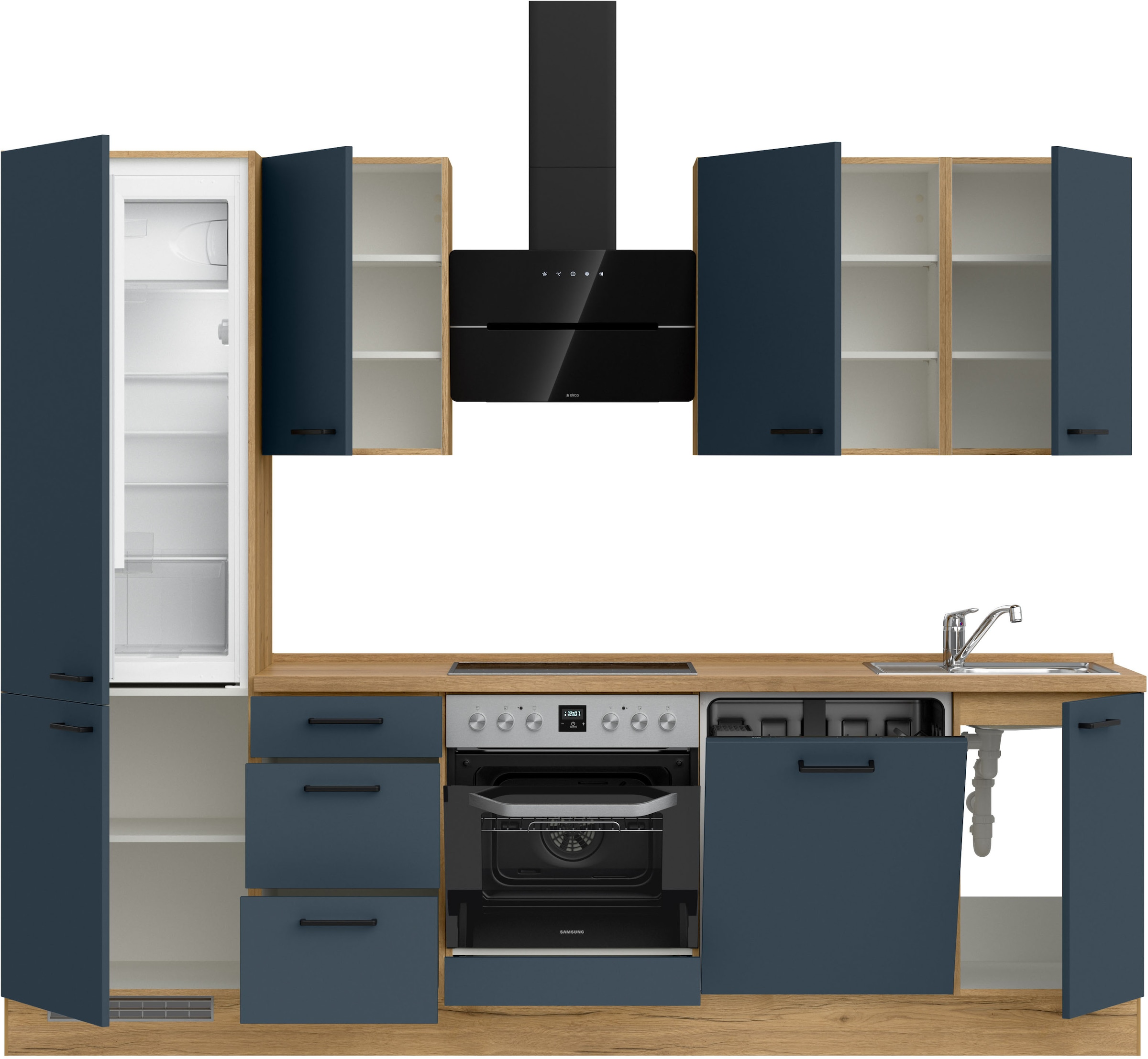 nobilia® Küchenzeile »"Easytouch II"«, vormontiert, Ausrichtung wählbar, Breite 270 cm, wahlw. mit E-Geräten