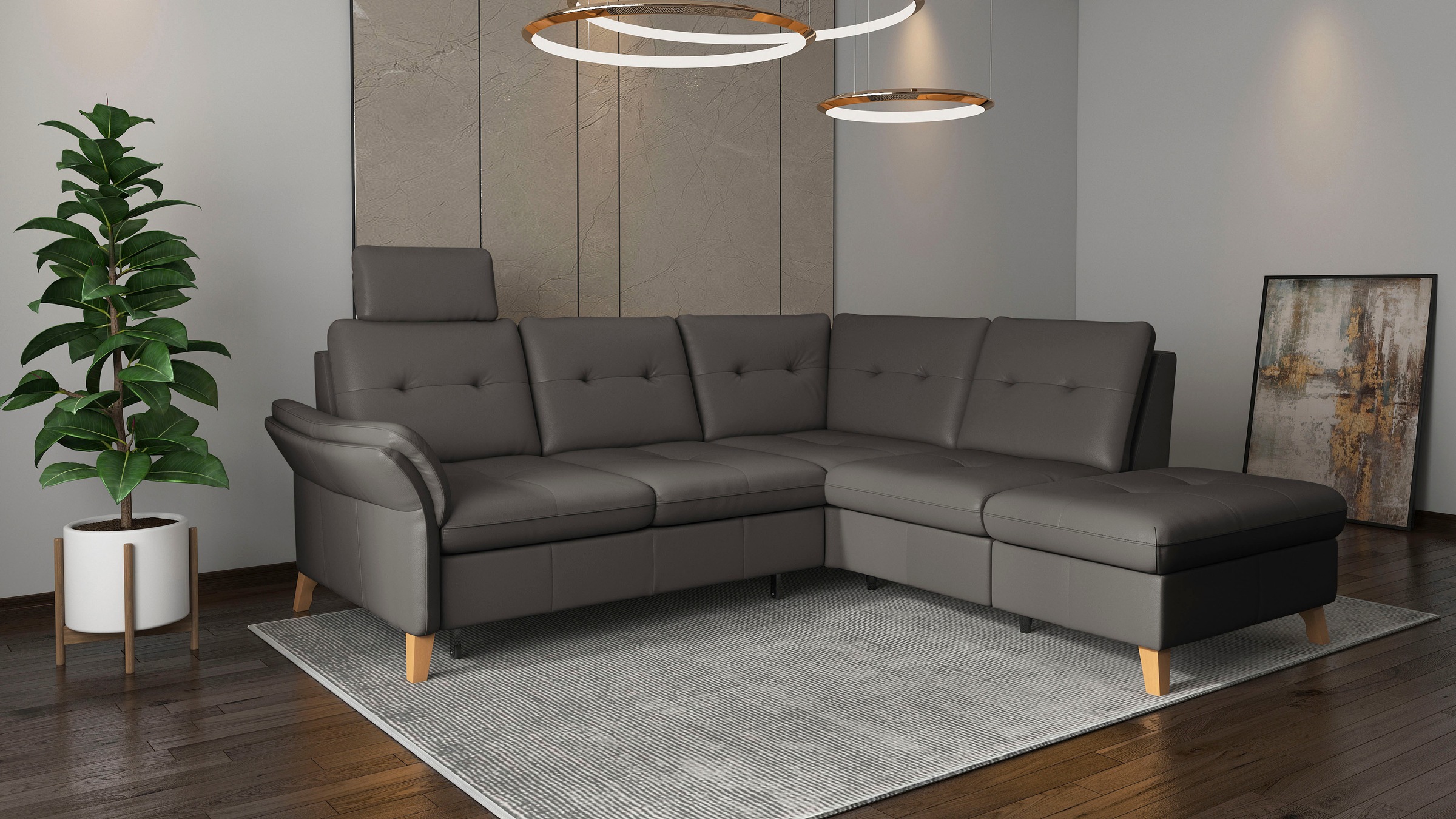 sit&more Ecksofa »Göteborg«, inkl. Sitztiefenverstellung, wahlweise mit Bettfunktion & Bettkasten