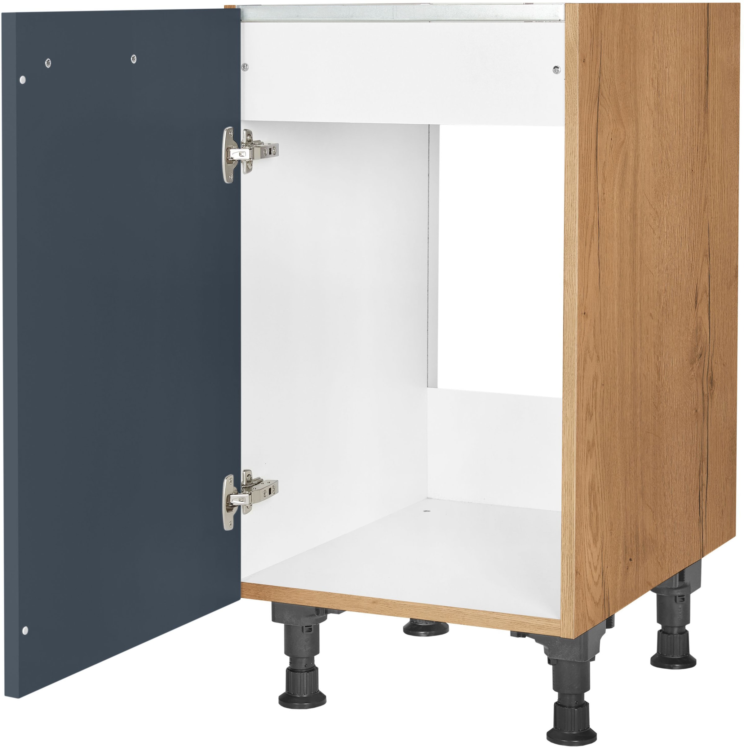 nobilia® Spülenschrank »"Easytouch", Ausrichtung wählbar, vormontiert, in den Breiten«, 45 und 60 cm, mit höhenverstellbaren Sockelfüßen