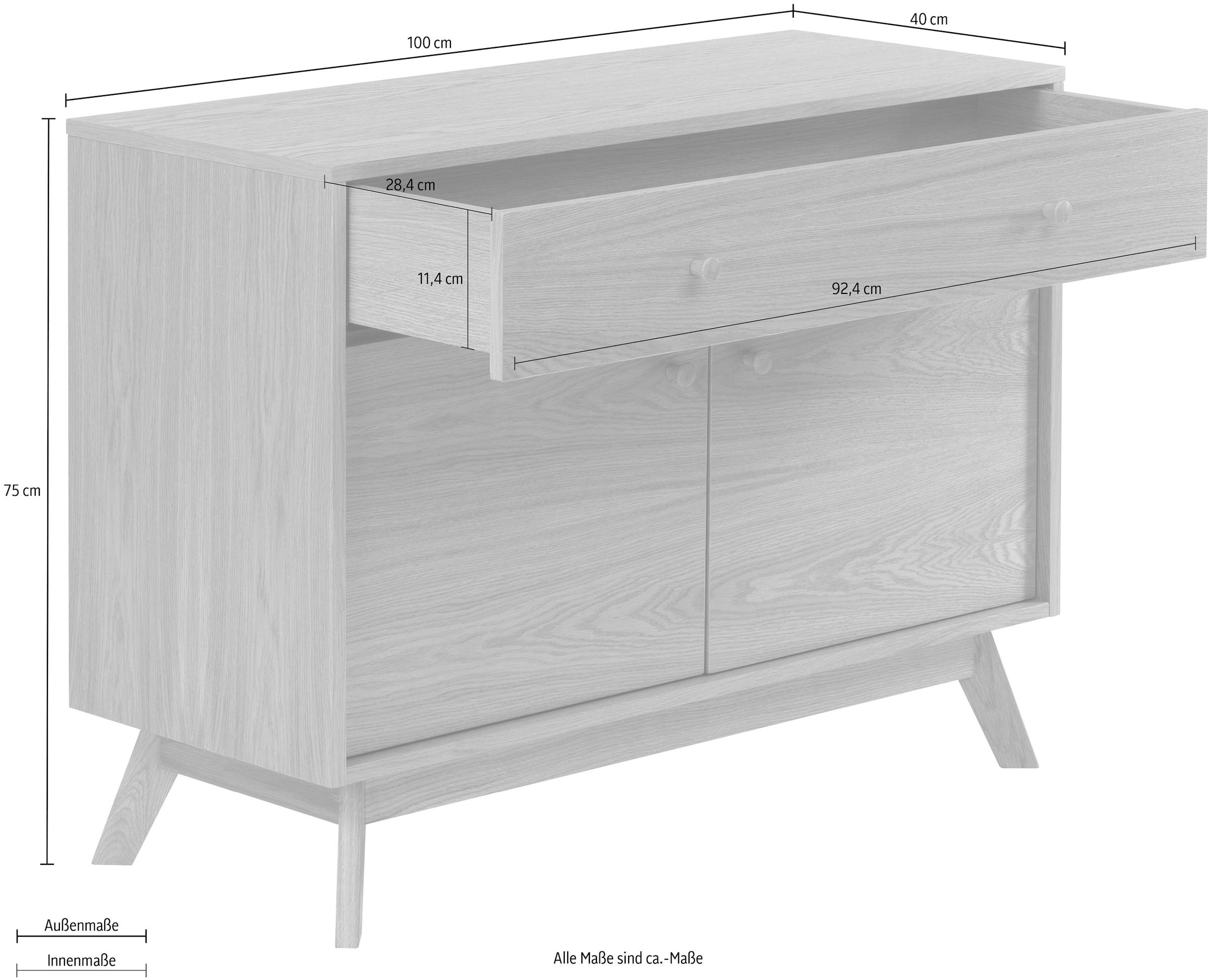 Woodman Sideboard »Bjórgvin«, Breite 100 cm, im schlichten skandinavischen Design