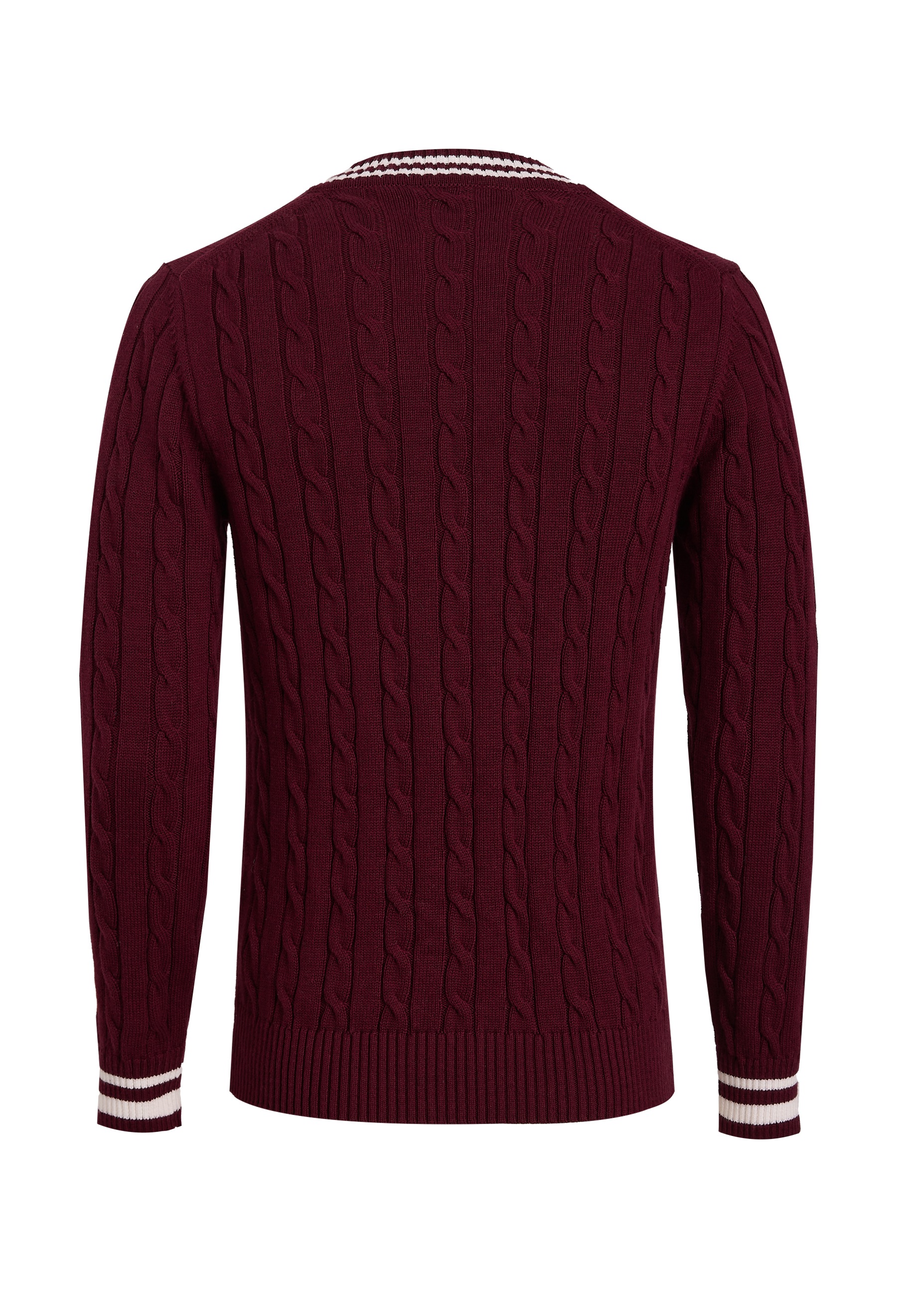 Felix Hardy V-Ausschnitt-Pullover »Basic-Pullover mit V-Ausschnitt und Zopfmuster«