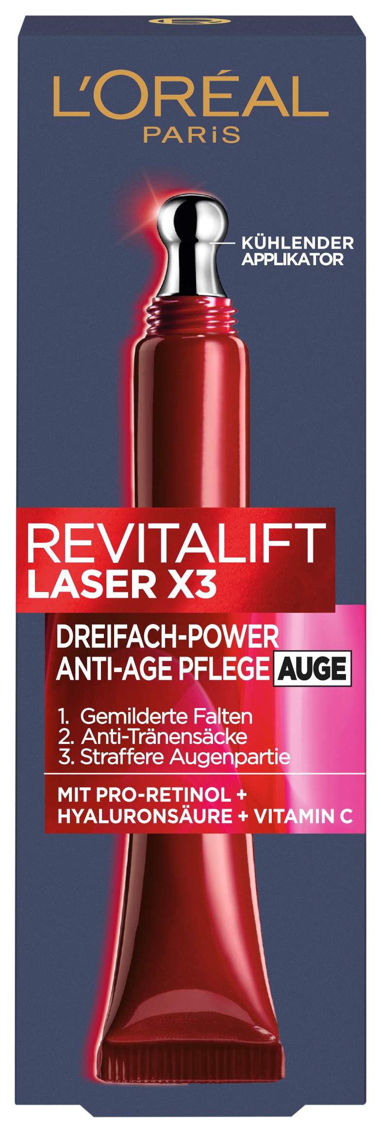 L'ORÉAL PARIS Augencreme »RevitaLift Laser X3 Anti-Age Pflege«, mit wertvollen Pflegestoffen