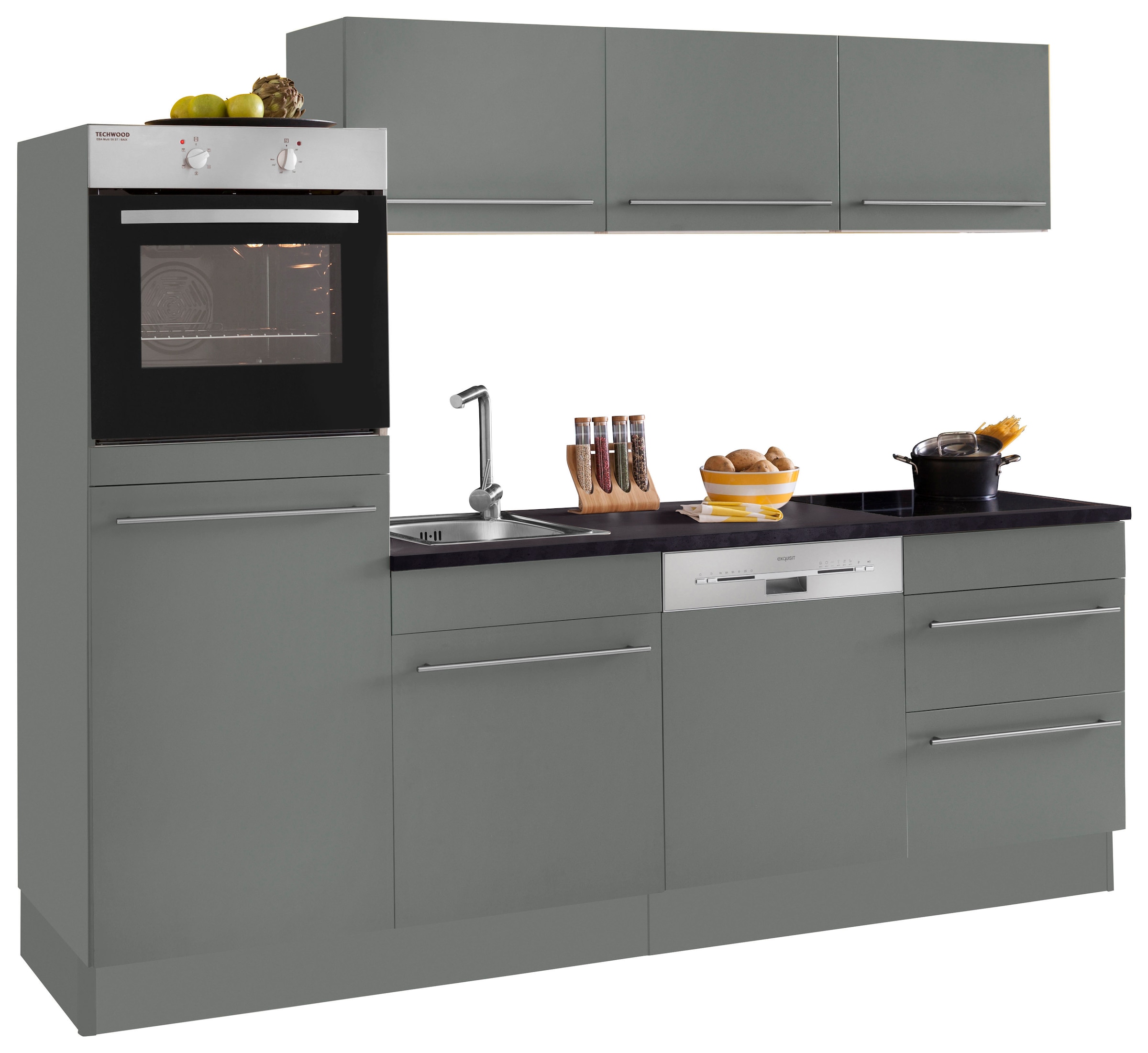 OPTIFIT Küche »Bern«, (Spar-Set), Breite 240 cm, mit E-Geräten, Stärke der Arbeitsplatte wählbar