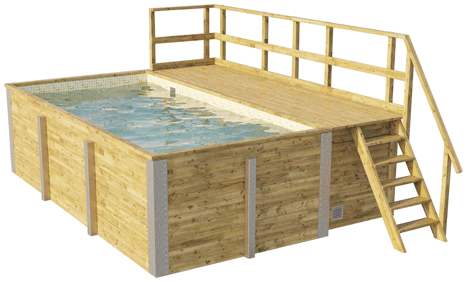 weka Rechteckpool "595 Gr.1 mit Sonnendeck und Technikraum" BxLxH: 309x416x116 cm. verschiedene Folienfarben