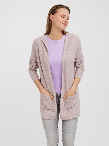 Vero Moda Strickjacke "VMDOFFY LS OPEN HOOD CARDIGAN GA NOOS" Materialmix, regular fit