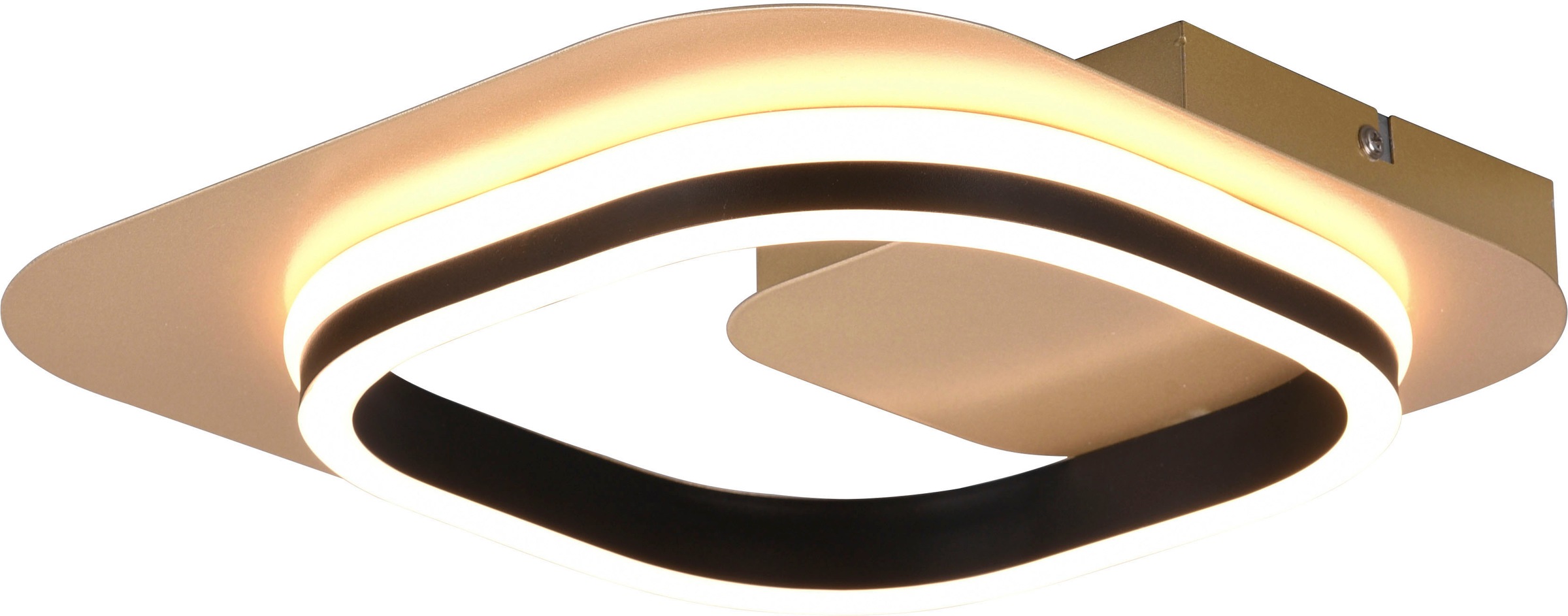 TRIO Leuchten LED Wandleuchte »Lugo«, 1 flammig-flammig, Deko Wandlampe  schwarz-gold, 3 Dimmstufen warmweiß 29x29 cm 1450 Lumen | BAUR