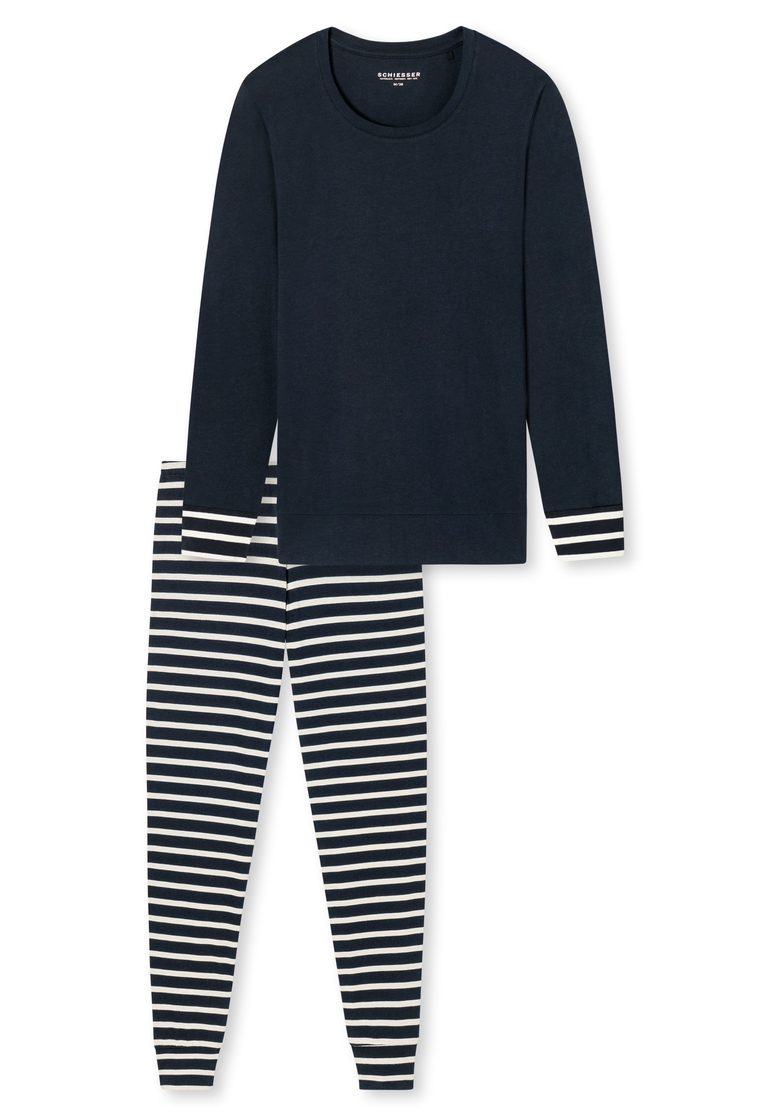 Schiesser Schlafanzug "Casual Essentials", (2 tlg.), Baumwolle, Rundhalsaus günstig online kaufen