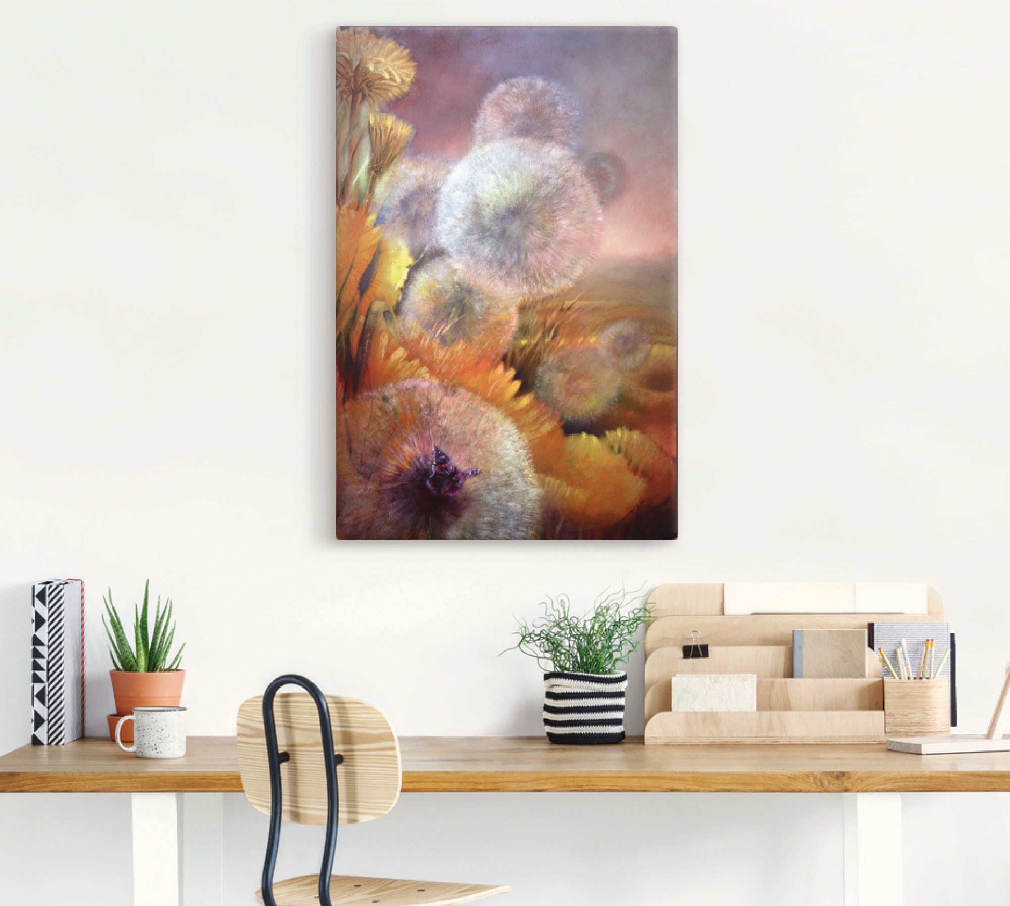 Artland Wandbild »Löwenzahn und Schmetterling«, Blumen, (1 St.), als Leinwandbild, Poster in verschied. Größen