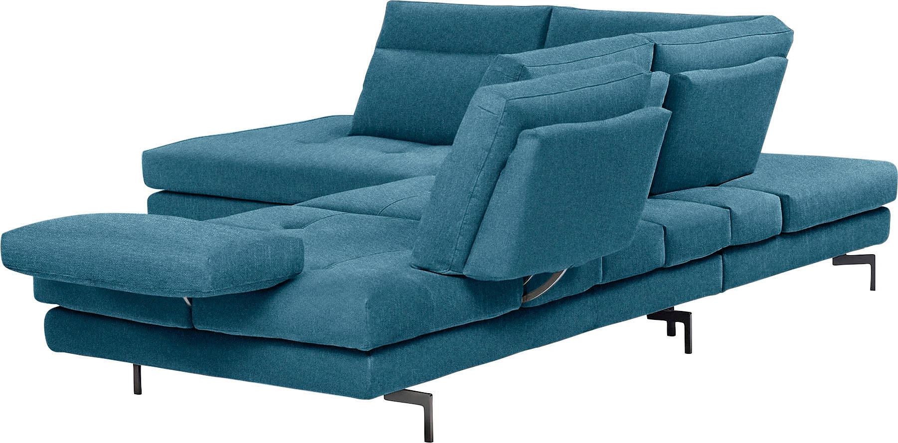 CALIA ITALIA Ecksofa »Toby Wing, L-Form, Designsofa mit sensationellem Sitzkomfort«, Sitztiefenverstellung, funktionale Ecke, Füße in schwarz matt