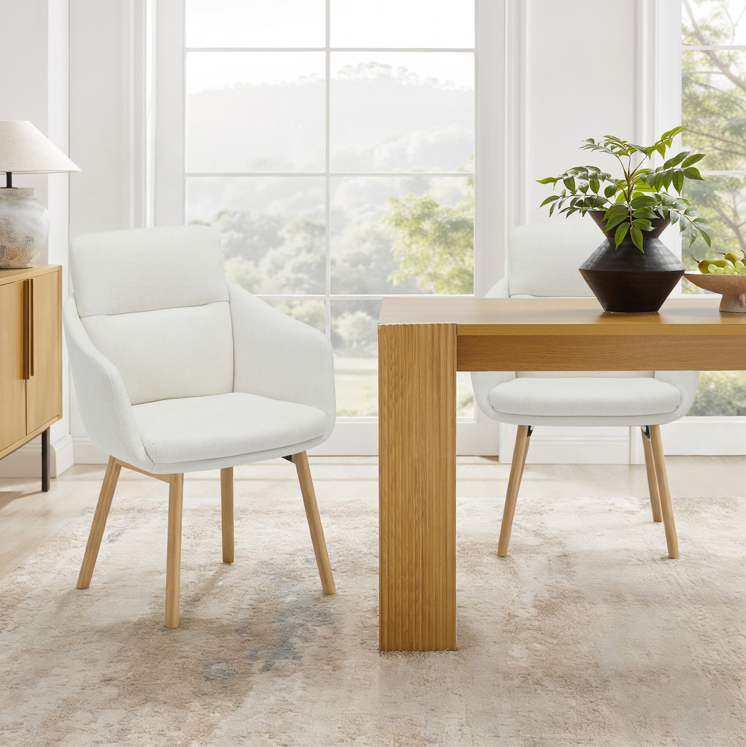 OTTO home Esszimmerstuhl "Hadelin" () 1 Stk.pflegeleichter Webstoff, massives Echtholzgestell, Sitzhöhe ca. 50 cm