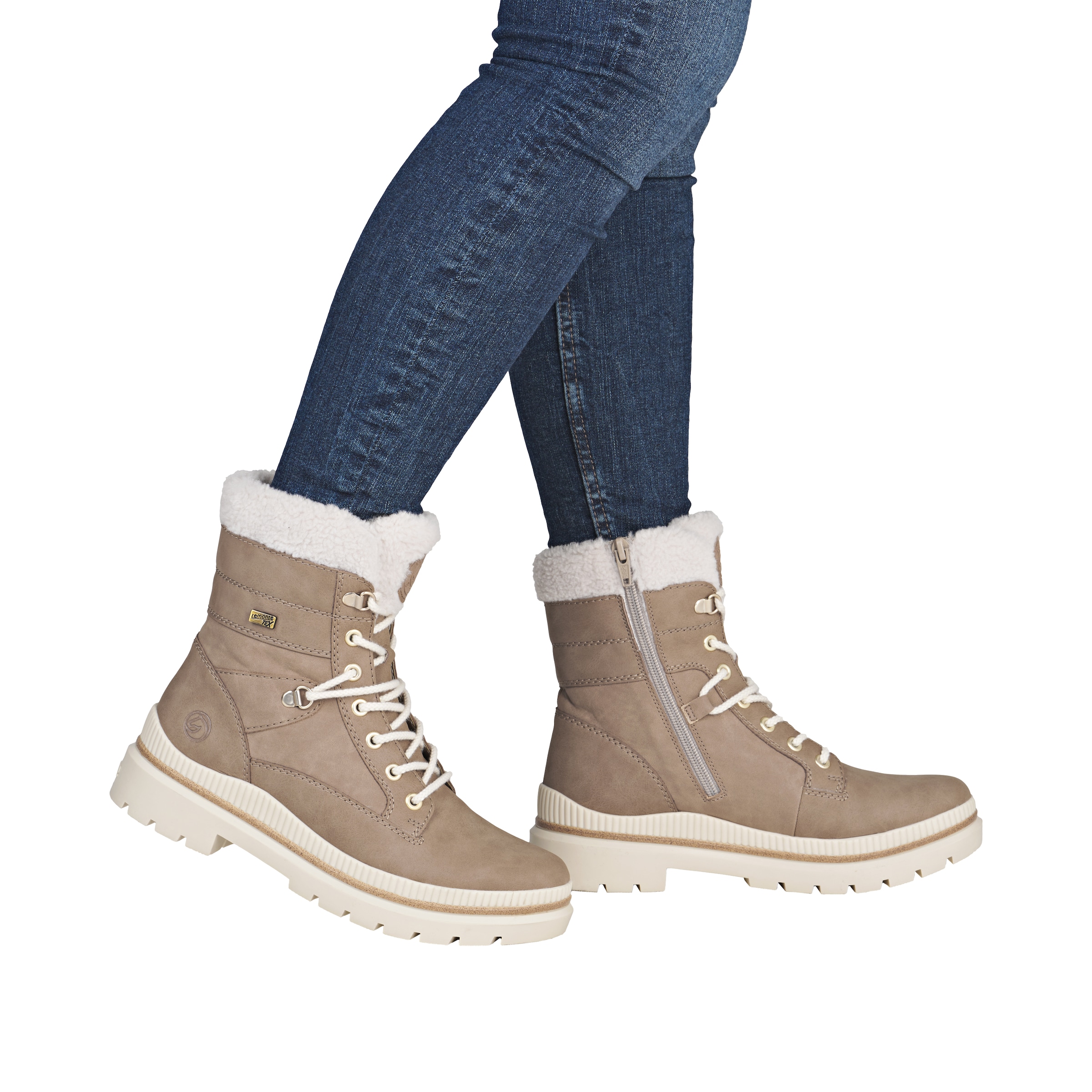 Remonte Winterboots »FIBER-GRIP«, Schnürstiefelette, Profilsohle, mit Schurwollfutter und TEX