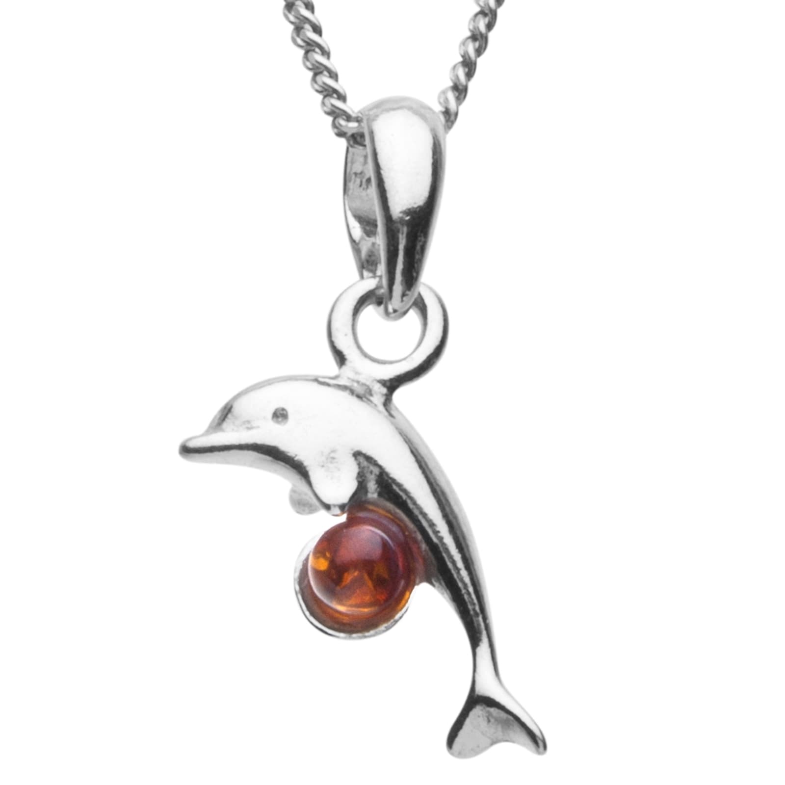 Kette mit Anhänger OSTSEE-SCHMUCK "Ostsee-Schmuck Kette mit Anhänger Delphin" Gr. 50, silber, Halsketten, Damen, 50cm, Silber 925 (Sterlingsilber), L: 40