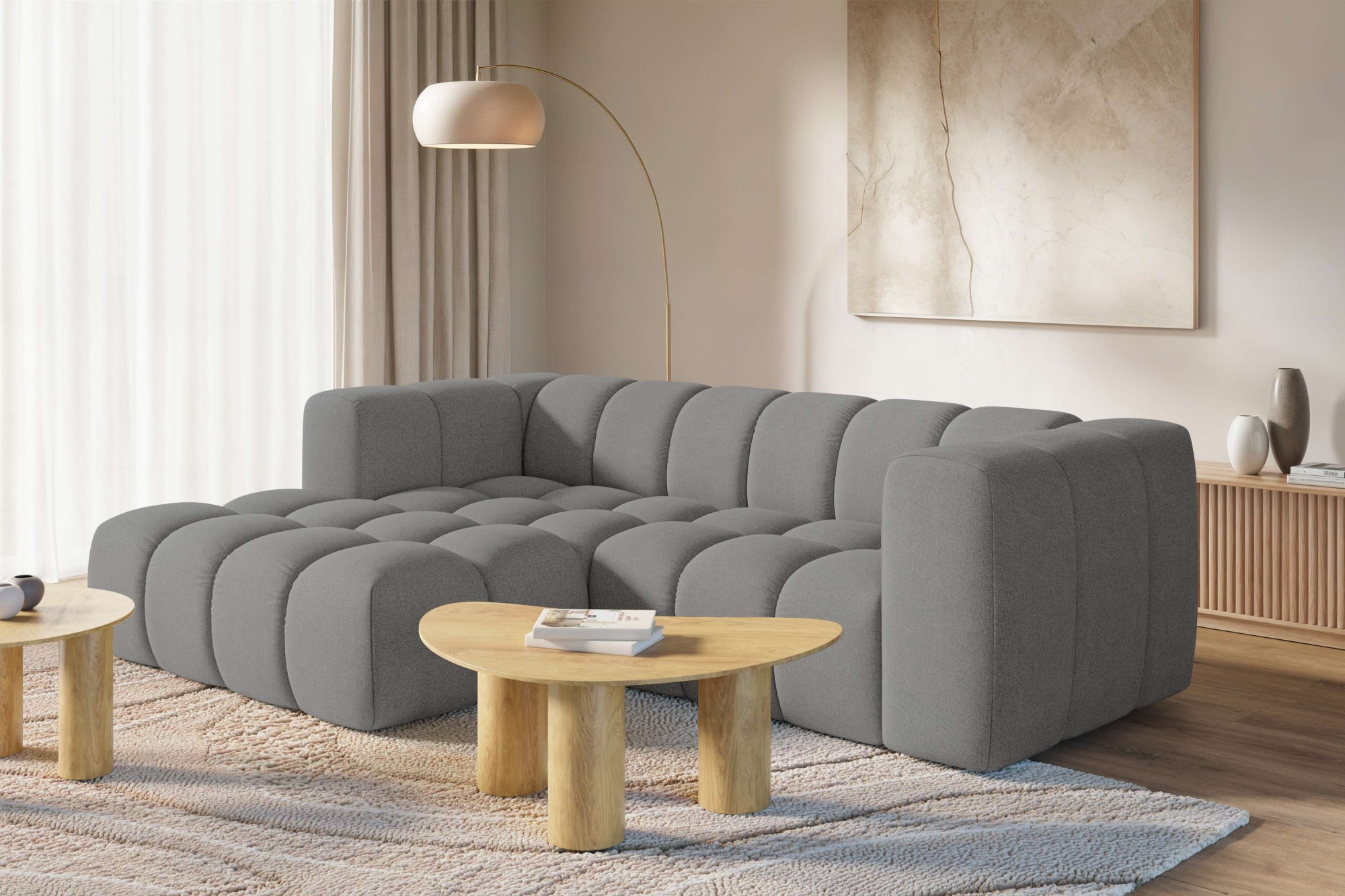 homsy by Ana Johnson Ecksofa ""L" BOUBELLE L-Form, Design-Sofa, Bubble-Optik, Breite 247 cm" hoher Sitzkomfort dank Wellenunterfederung, L Sitztiefe 63 cm