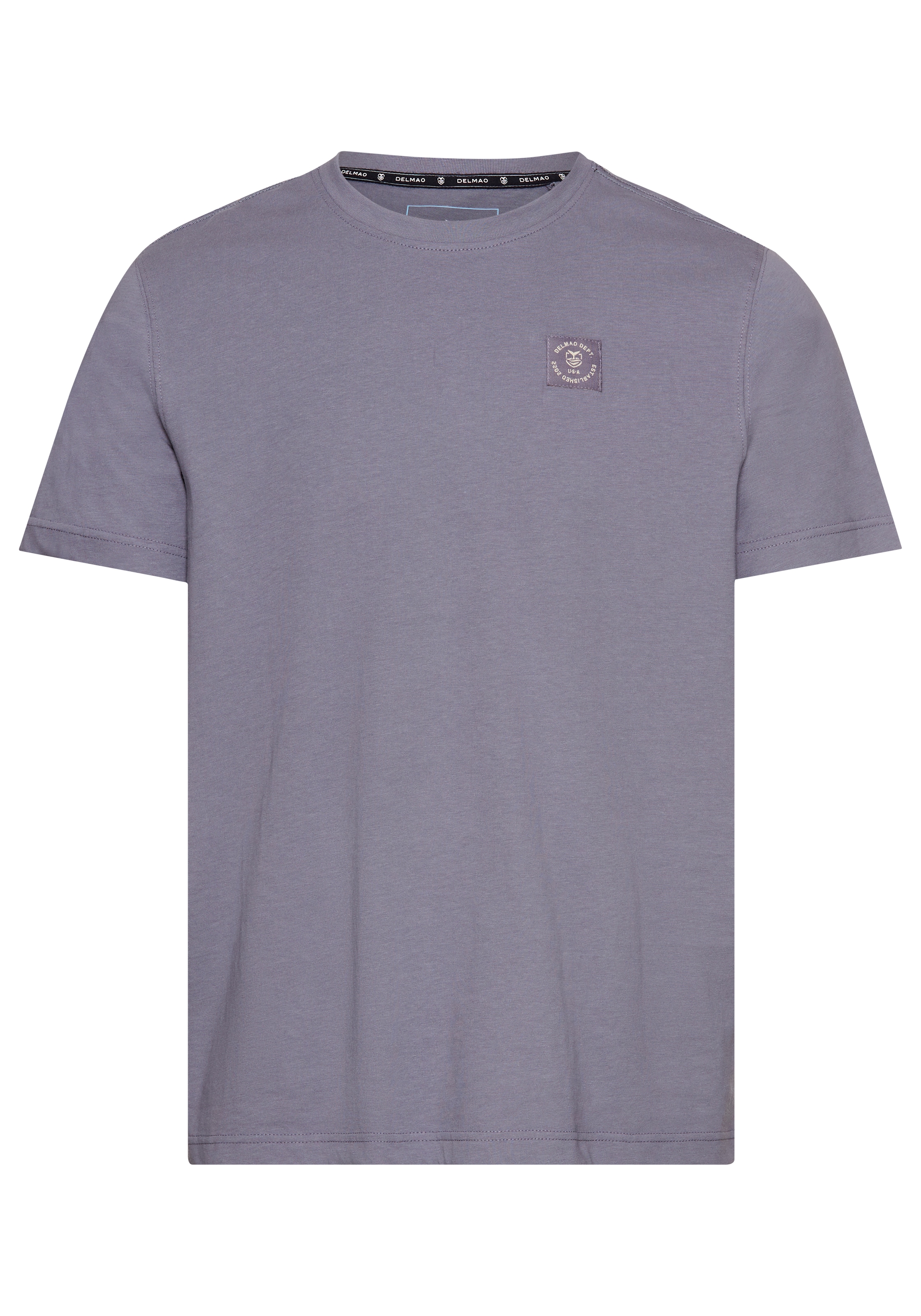 DELMAO Rundhalsshirt, Kurzarm, Regular Fit, basic, aus 100% Baumwolle