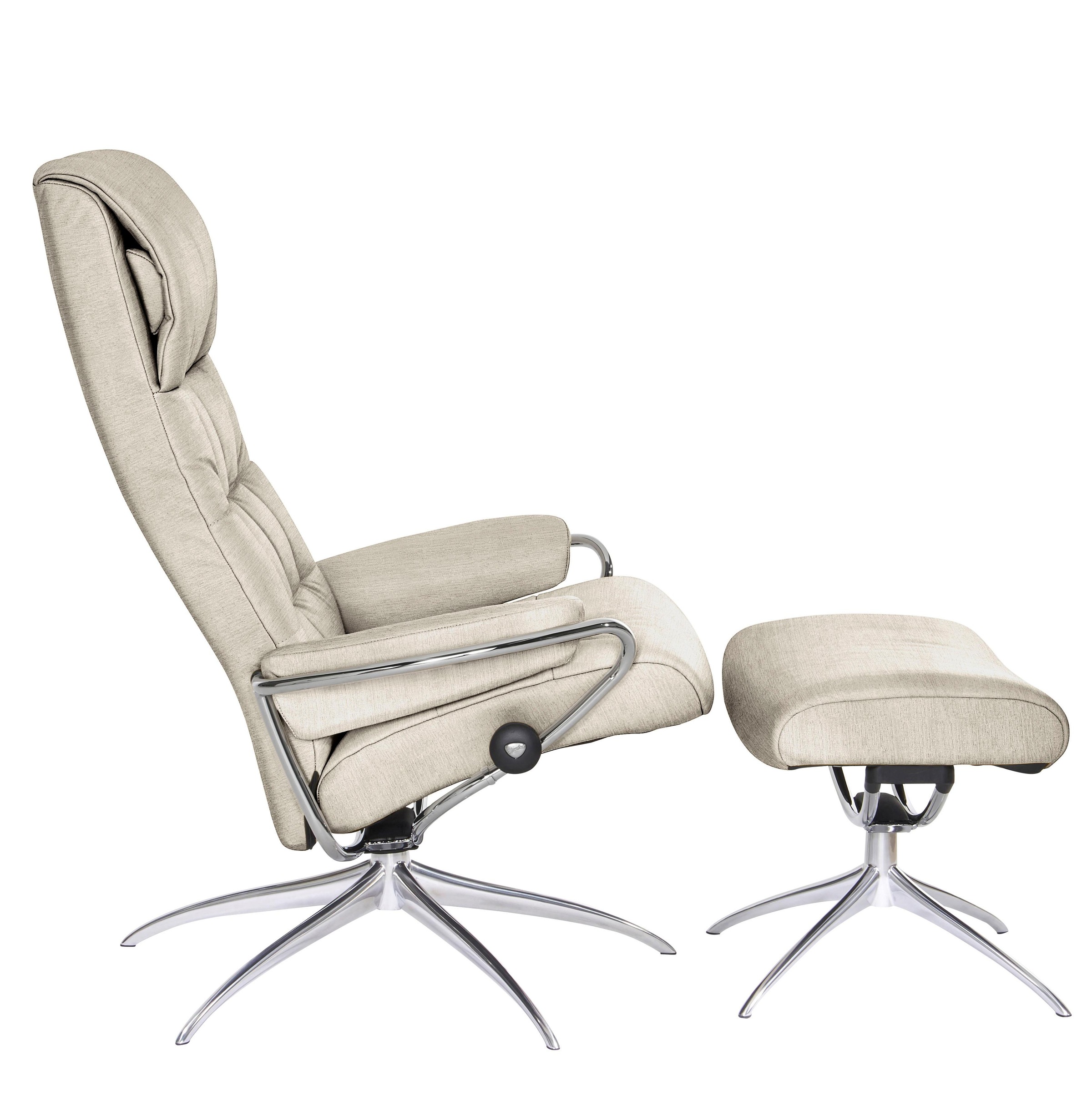 Stressless® Relaxsessel »London«, (Set, Relaxsessel mit Hocker), mit Hocker, High Back, mit Star Base, Gestell Chrom