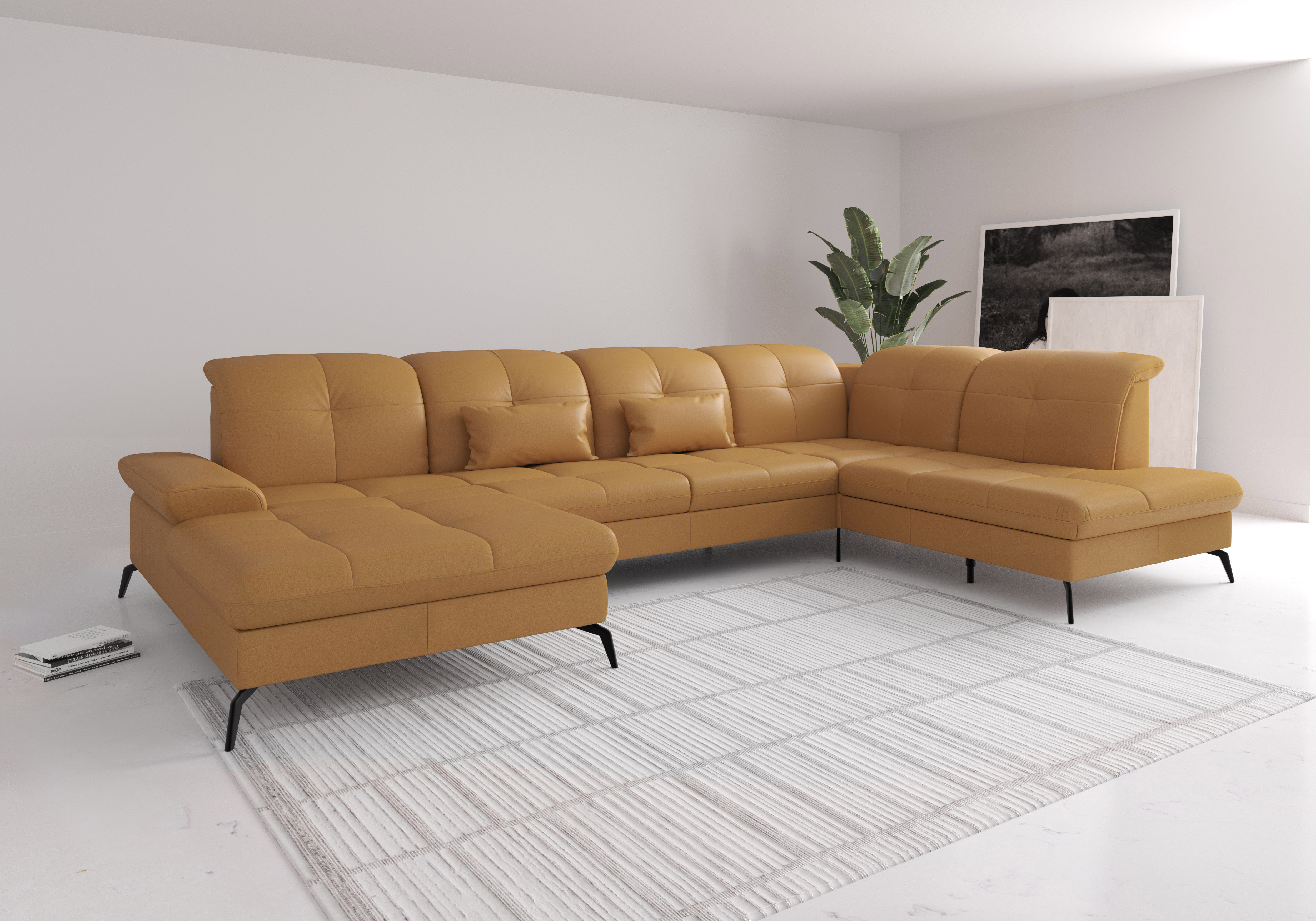 sit&more Wohnlandschaft "Amica, U-Form, inkl. Sitztiefenverstellung und Armteilverstellung" wahlweise mit Kopfteilverstellung, Schlaffunktion und Bettkasten