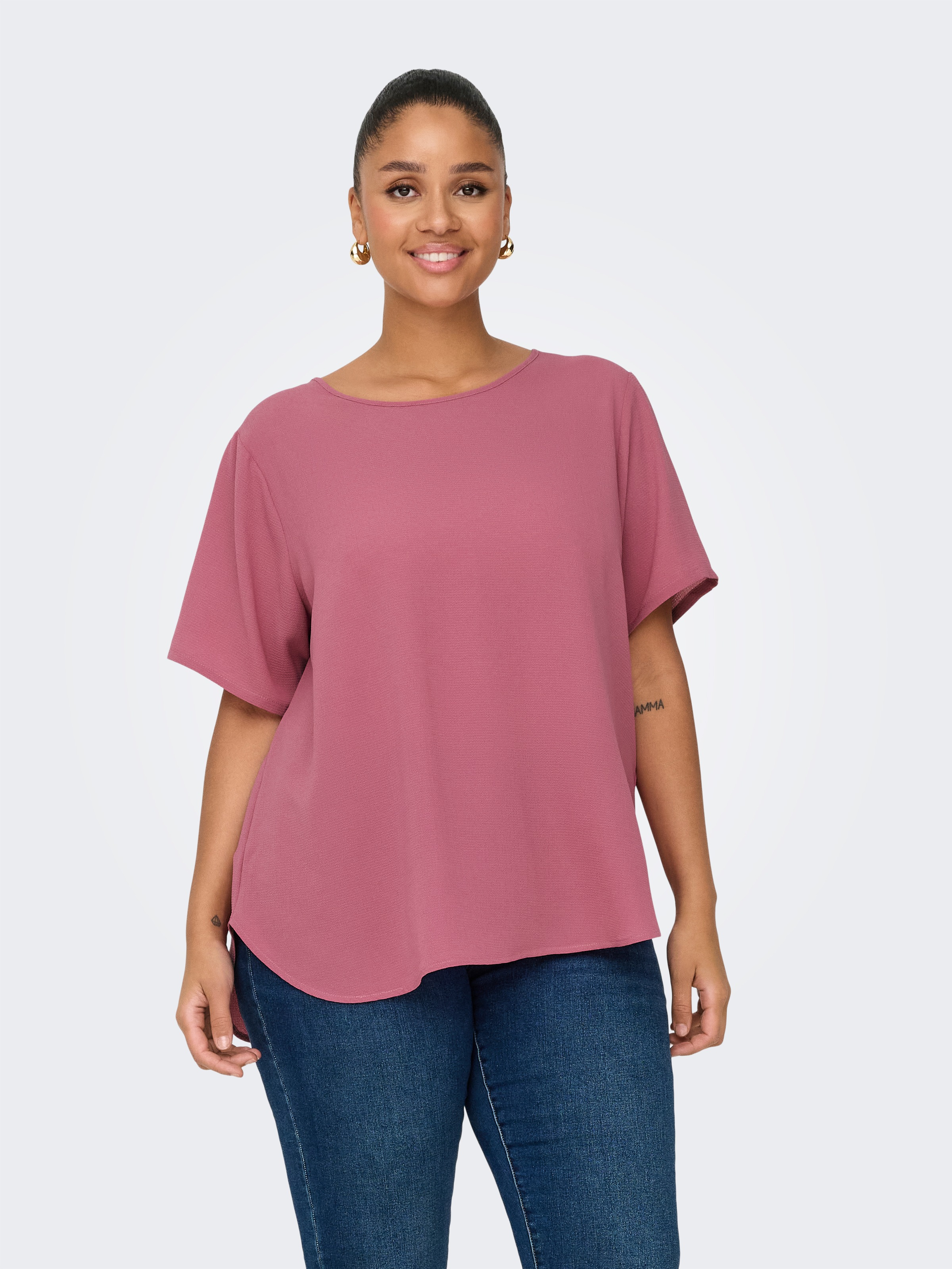 ONLY CARMAKOMA Shirtbluse "CARVICA SS TOP WVN NOOS" günstig online kaufen