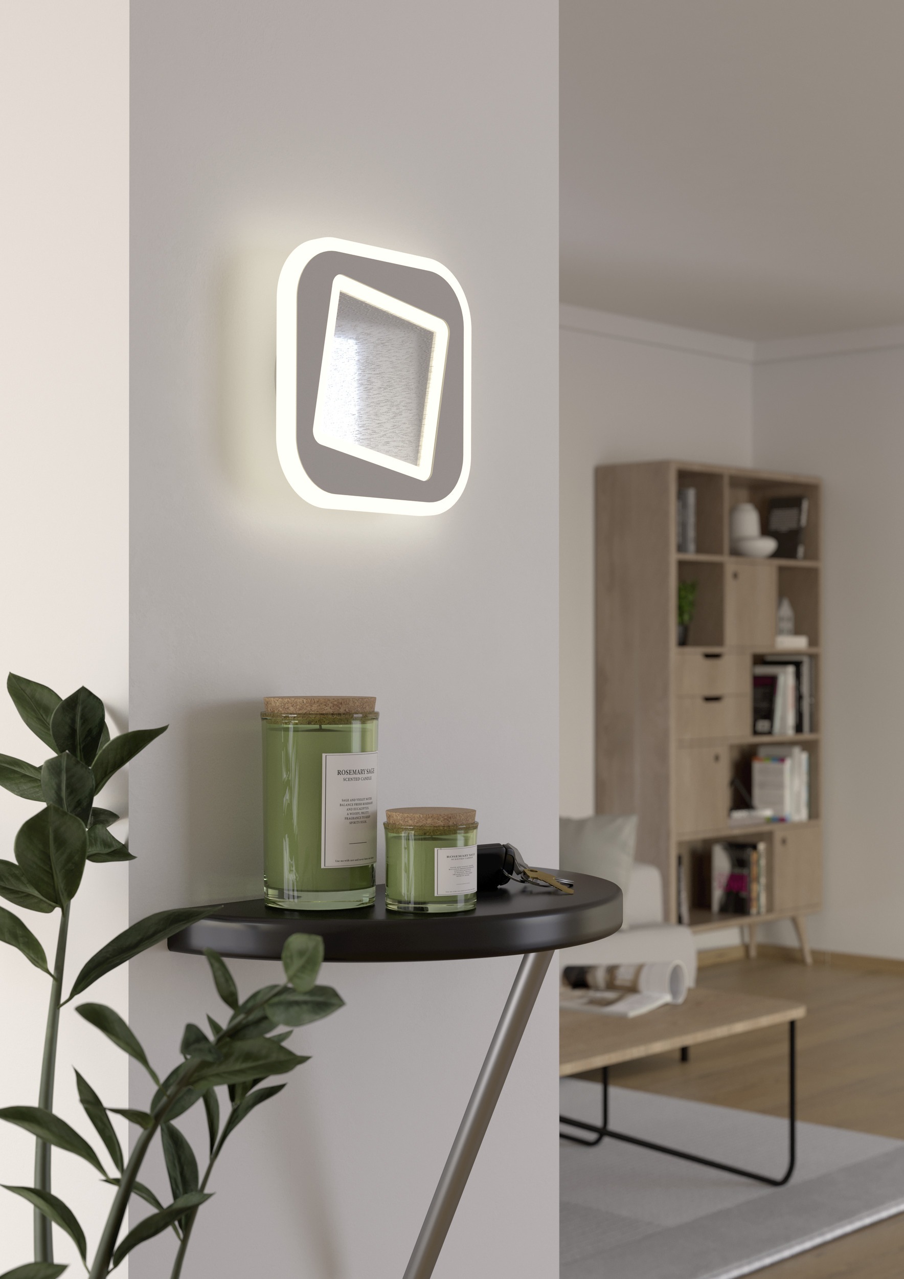 EGLO Wandleuchte »MACCHIONI Wandlampe - Stahl, Kunststoff - LED - 12W - IP20« LED-Modul 1 Stk. Neutralweiß Wandstrahler, Wandspot, Wohnzimmer, Flur, L20 x B20 x AL4,5 cm